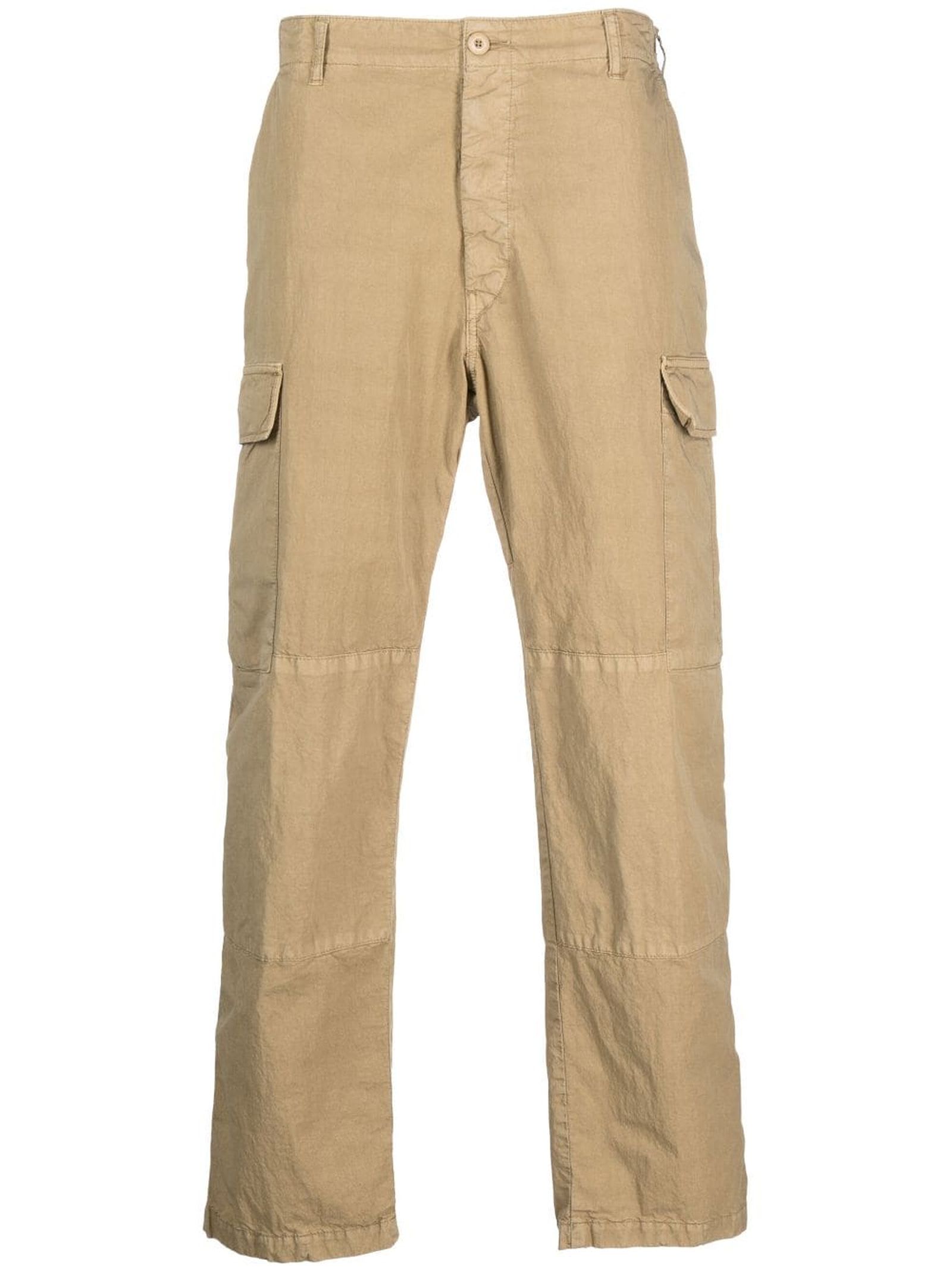 PRESIDENT'S SAND BEIGE COTTON BLEND CARGO TROUSERS