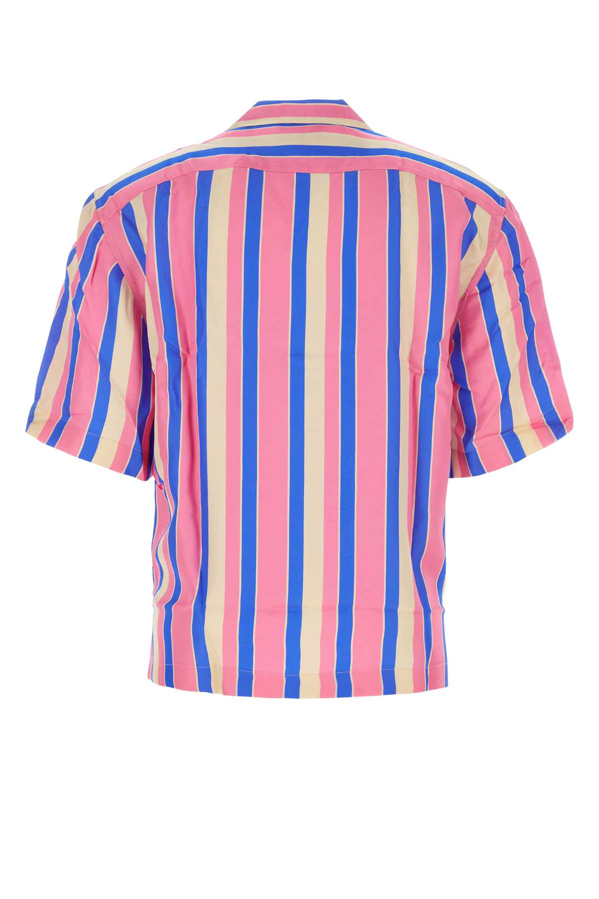 Shop Dries Van Noten Embroidered Satin Oversize Cassi Shirt In Pink