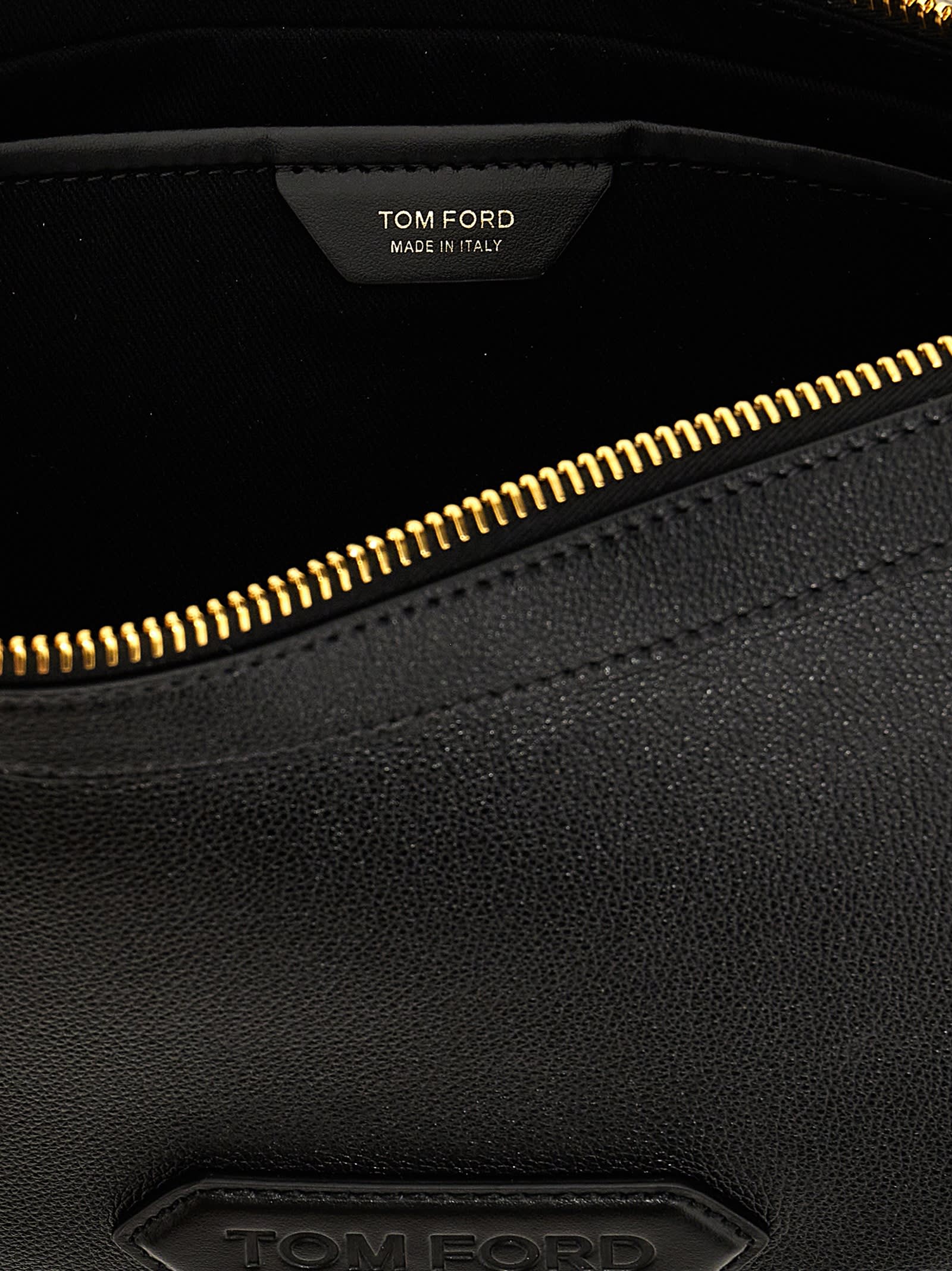 Shop Tom Ford Crescent Crossbody Bag In Black