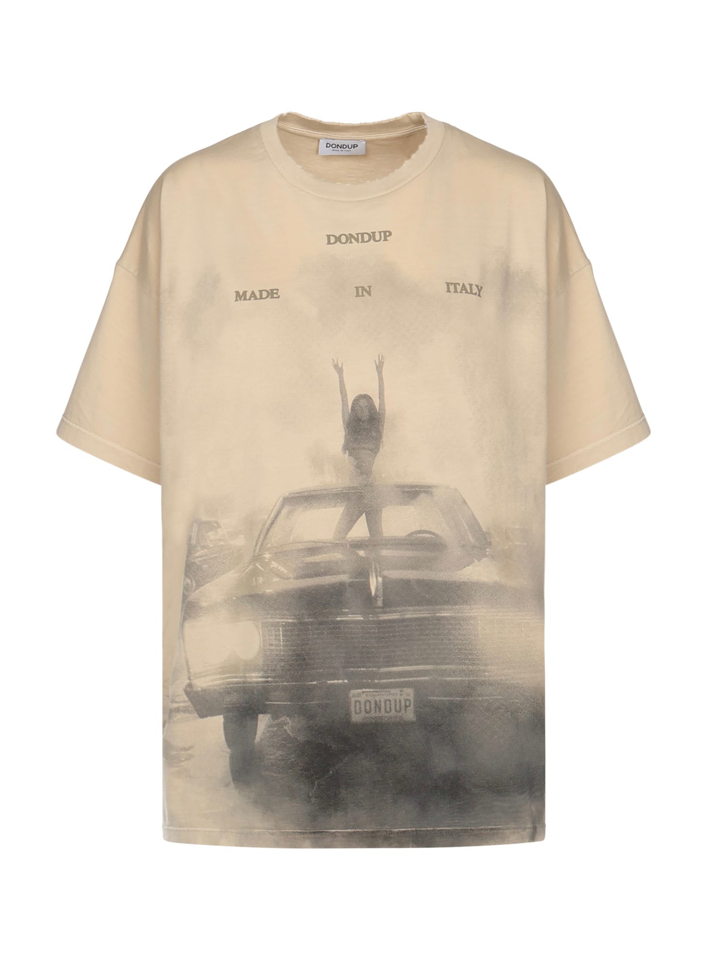 Dondup Printed T-shirt In Brown