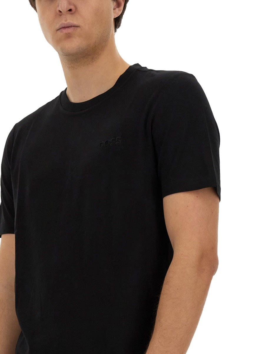 Shop Hugo Boss Cotton T-shirt In Black