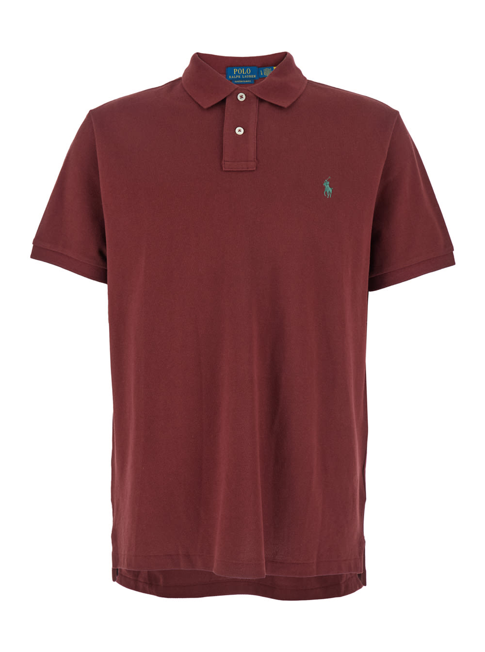 Ralph Lauren Custom Slim Fit Bordeaux Polo Shirt With Pony Detail On The Front In Cotton Man In Burgundy