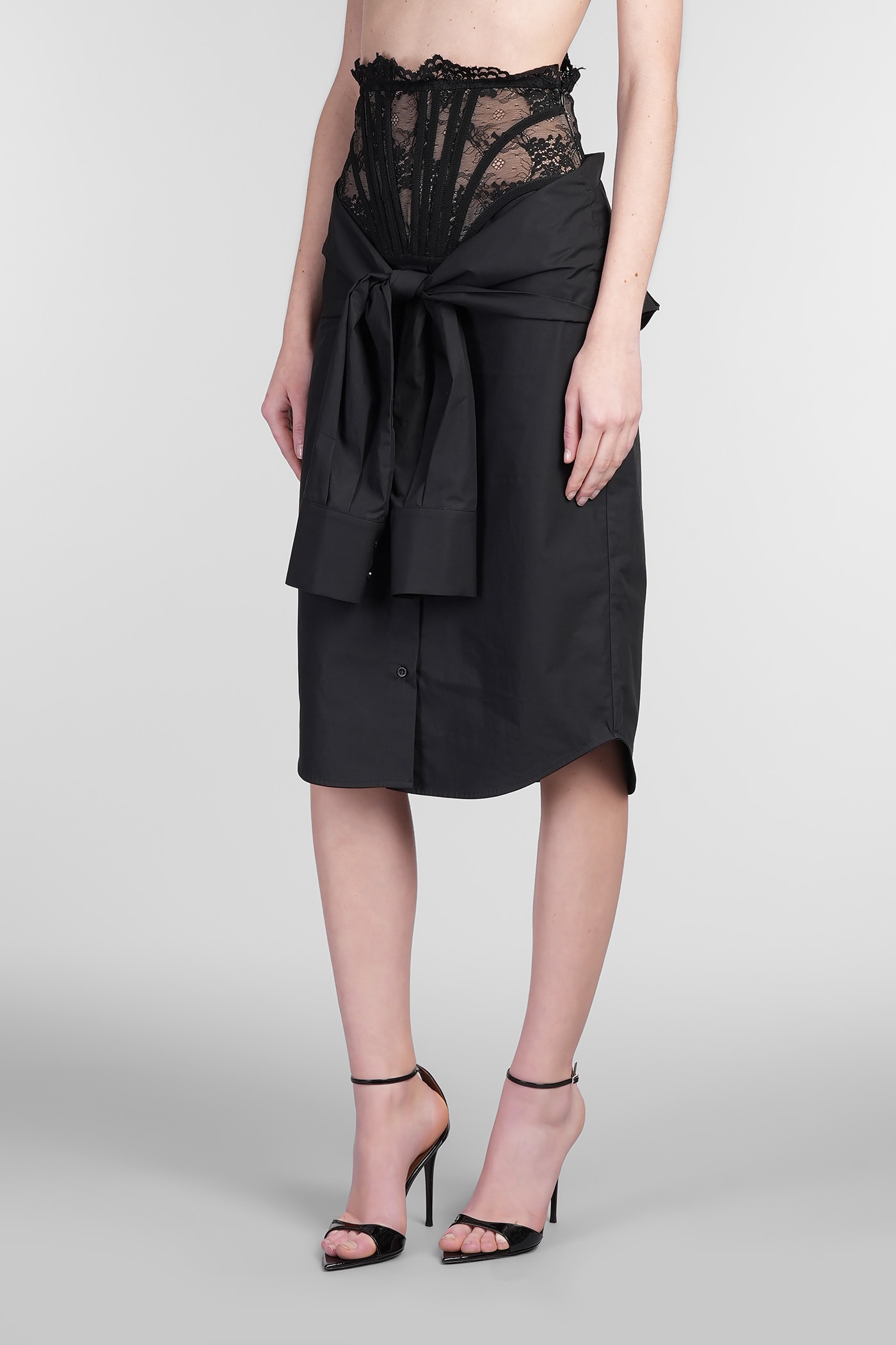 Giuseppe Di Morabito Skirt In Black Cotton In Black