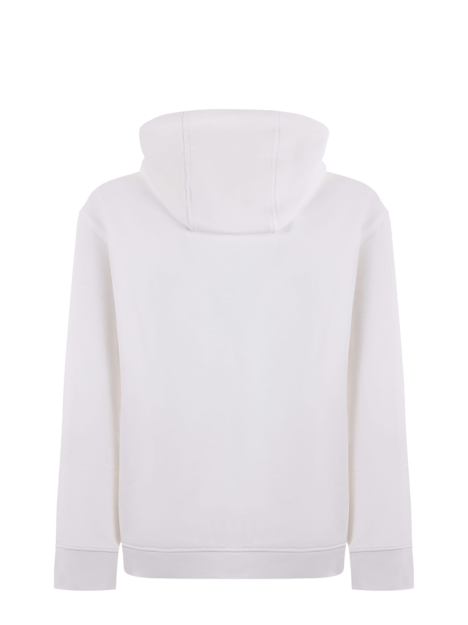 Shop Emporio Armani Cotton Sweatshirt In Bianco Latte