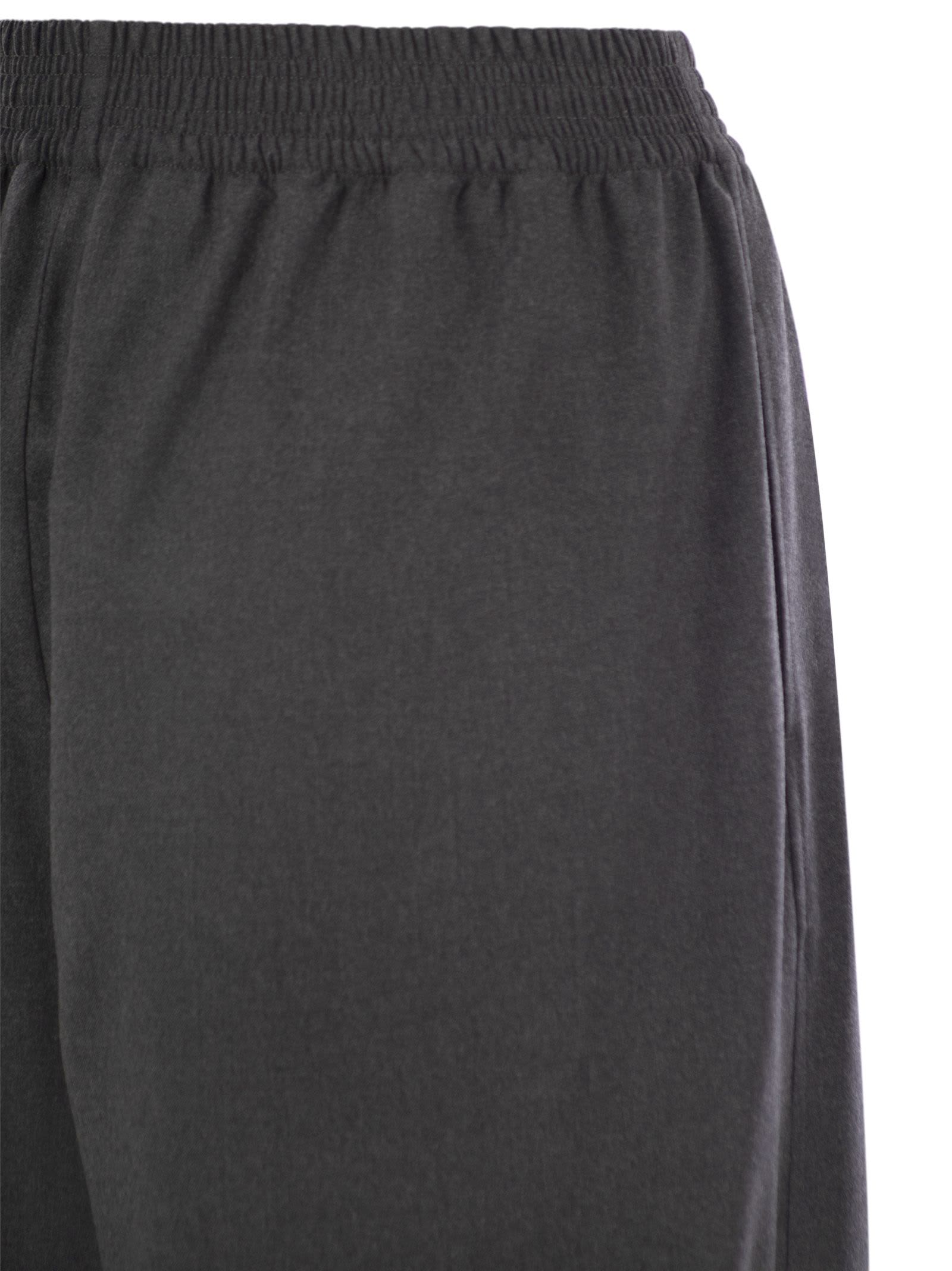 Fabiana Filippi Wide Flannel Trousers In Anthracite