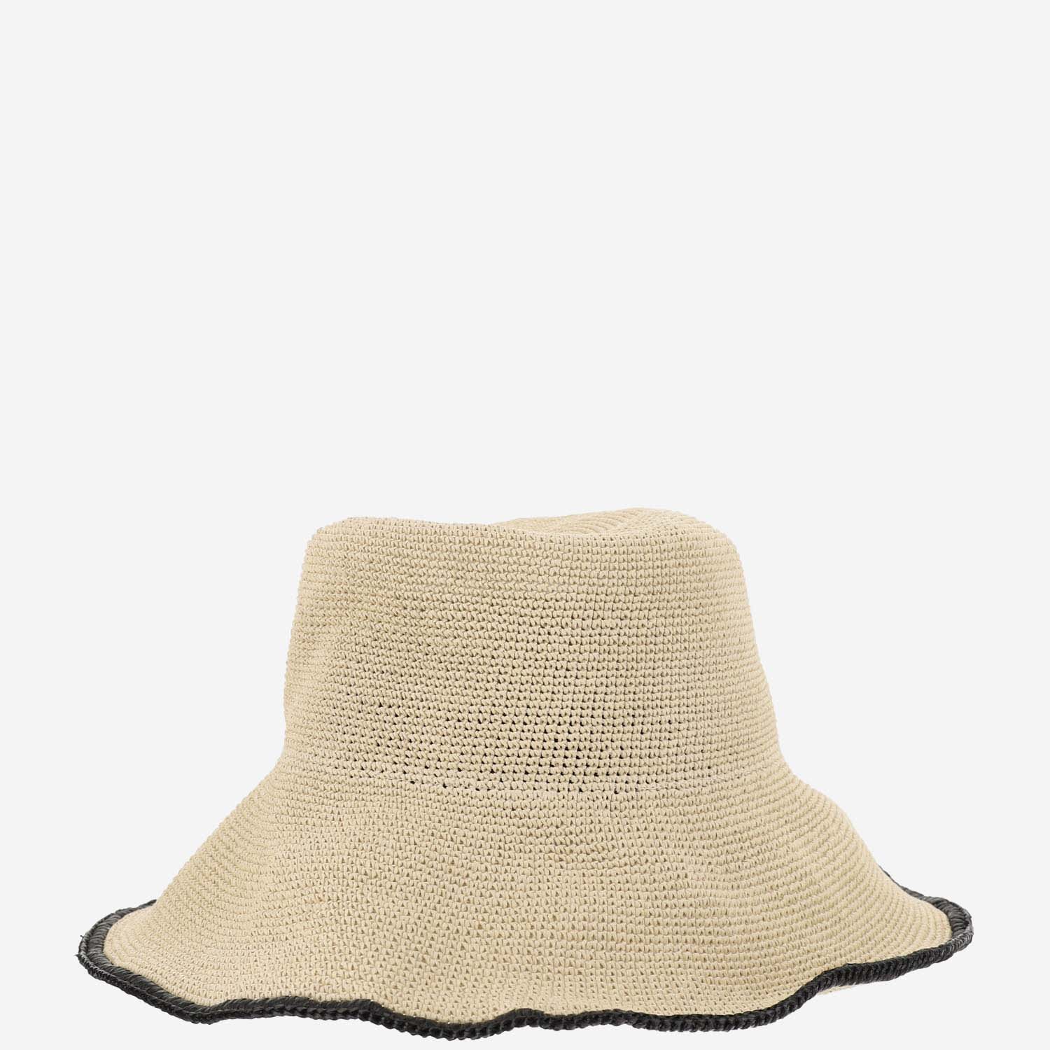 Shop Filippo Catarzi Paper And Viscose Hat With Logo In Beige