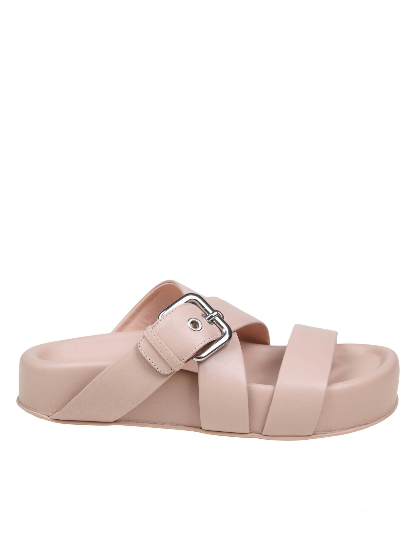 Jane Slides In Nude Leather