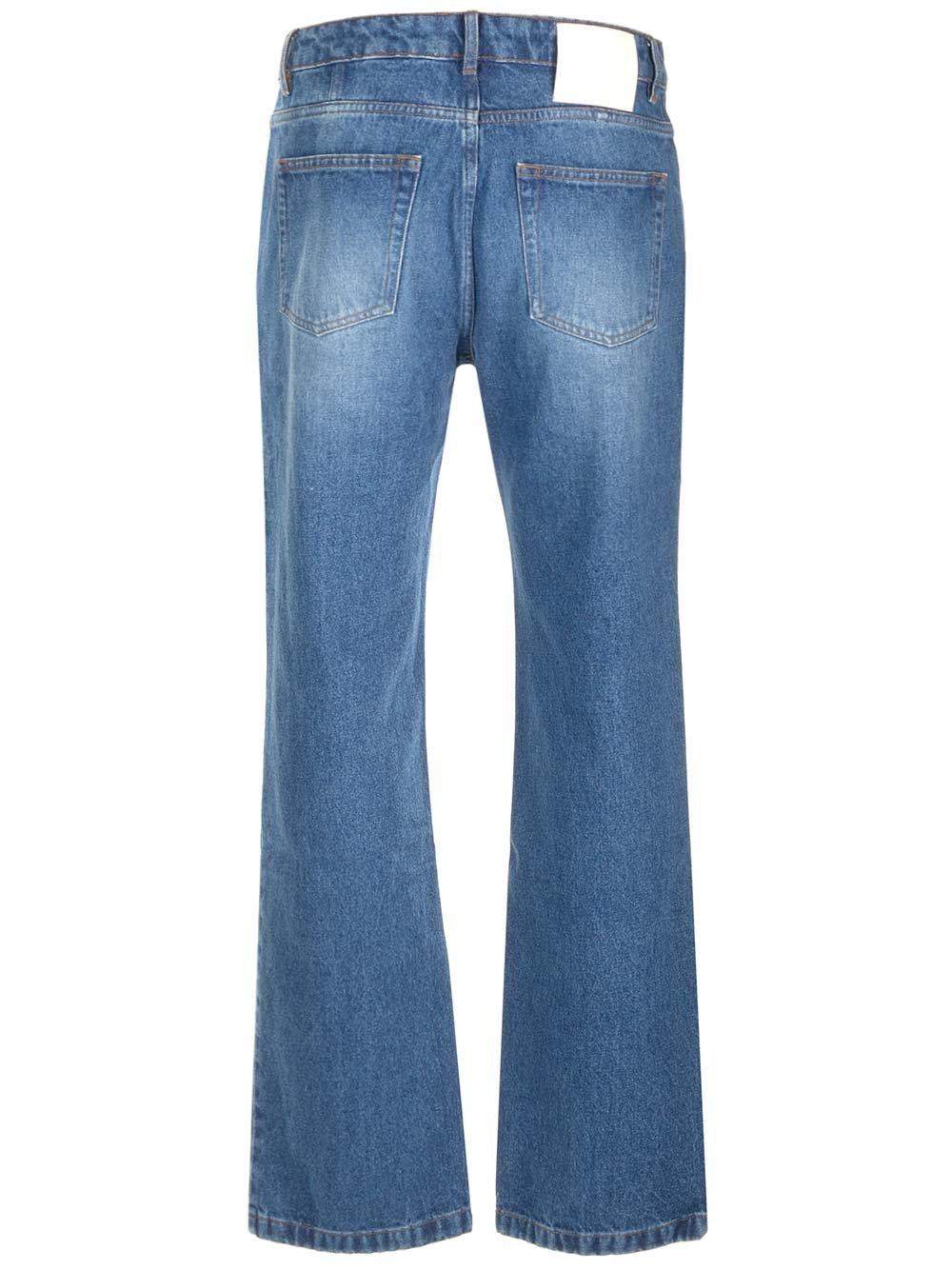Shop Ami Alexandre Mattiussi Logo Patch Straight-leg Jeans In Blue
