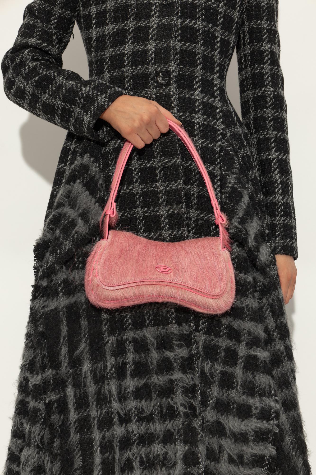 Diesel Play-clutch In Coloured Hairy Leather In Pink