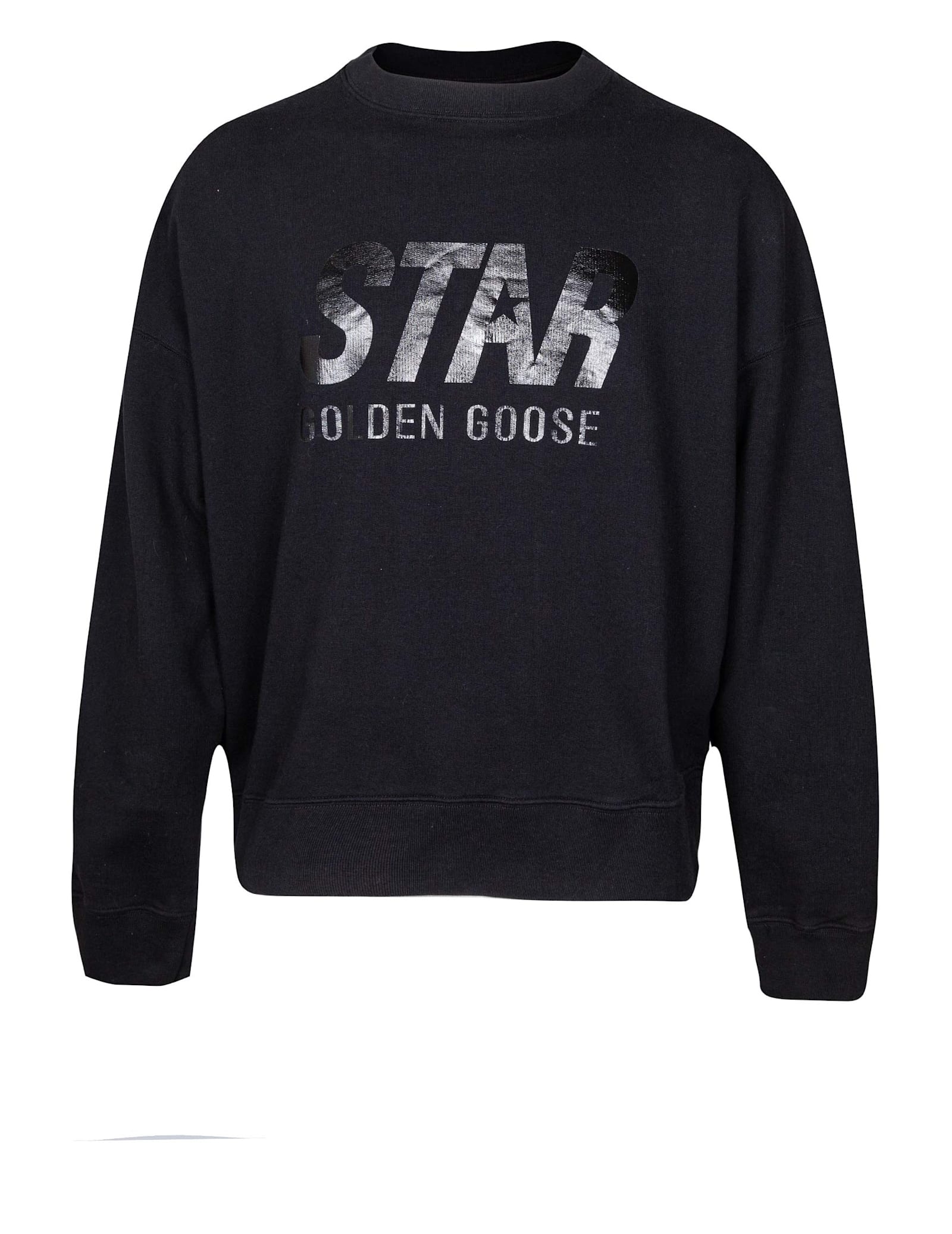Golden Goose Cotton Crewneck Sweatshirt In Black