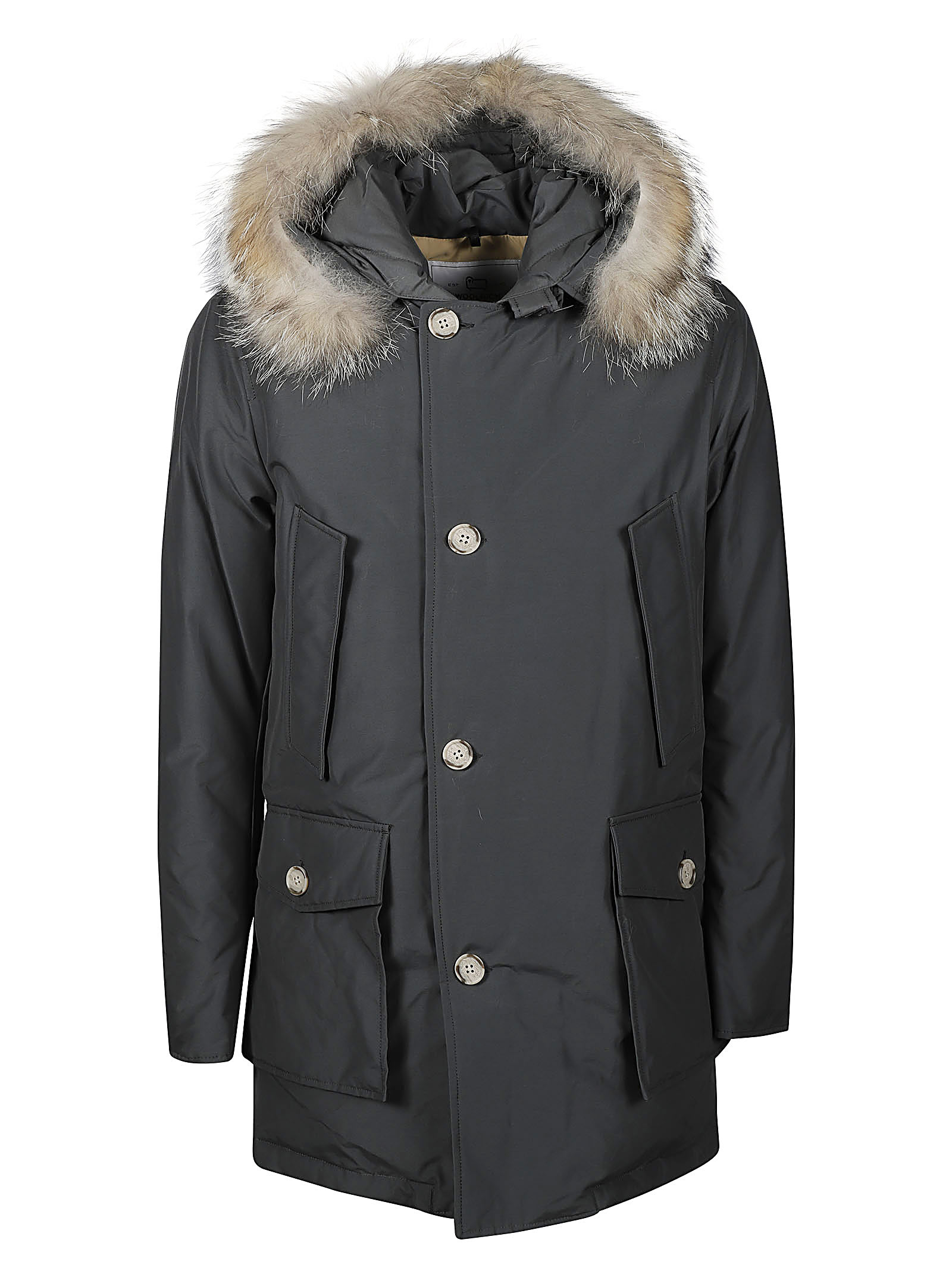 Shop Woolrich Arctic Detachable Fur Parka In Gsh Grey Shadow