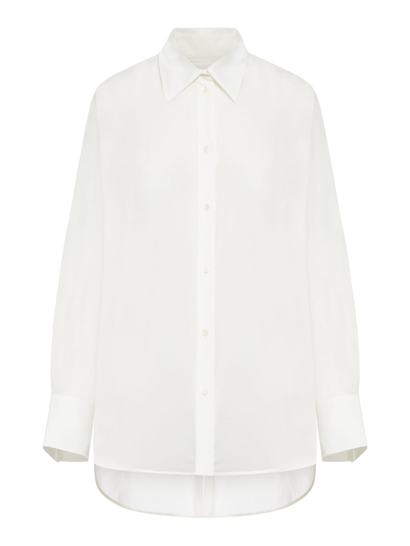 Shop Totême Toteme Loose Fit Shirt In Off White