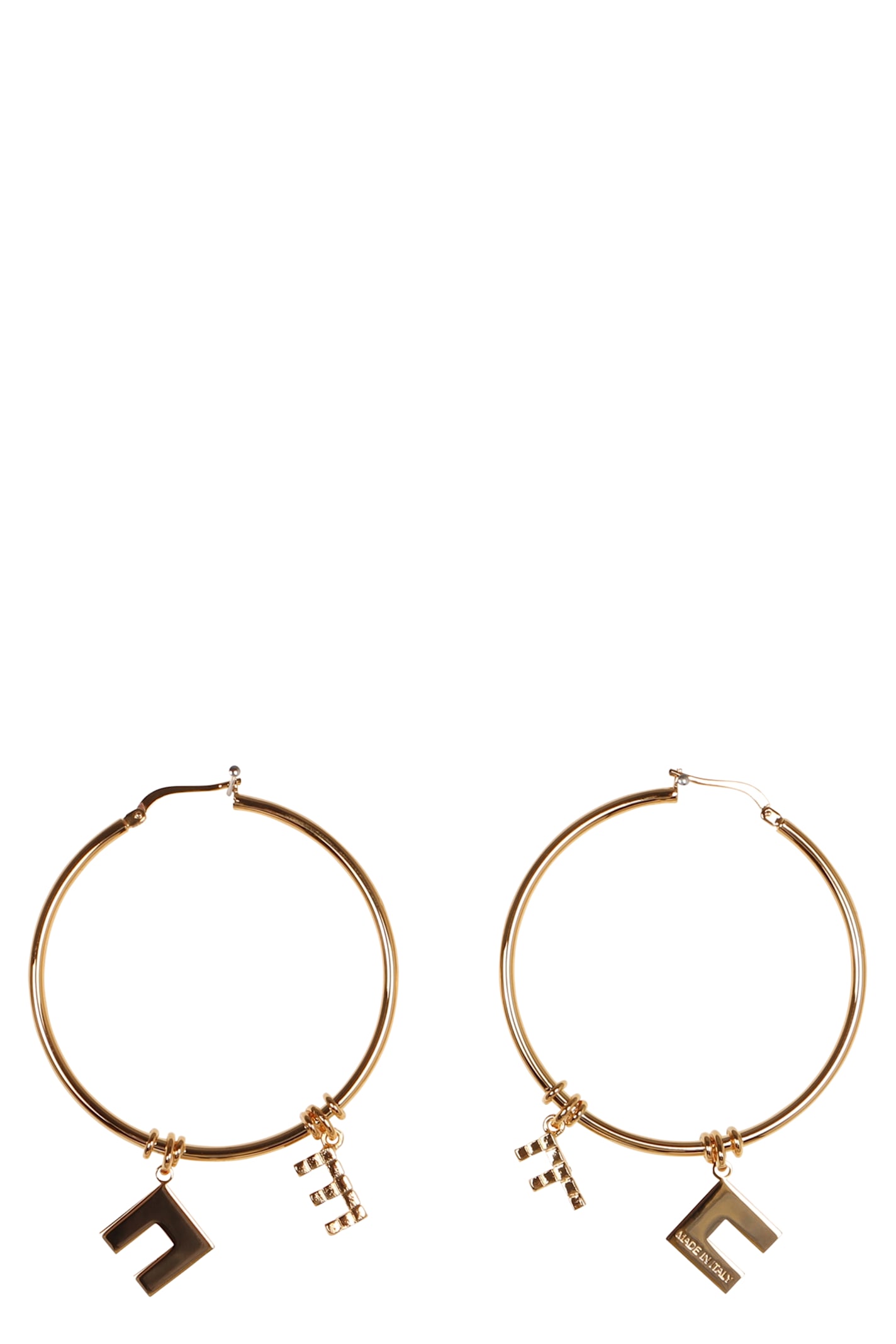 ELISABETTA FRANCHI LOGO HOOP EARRINGS