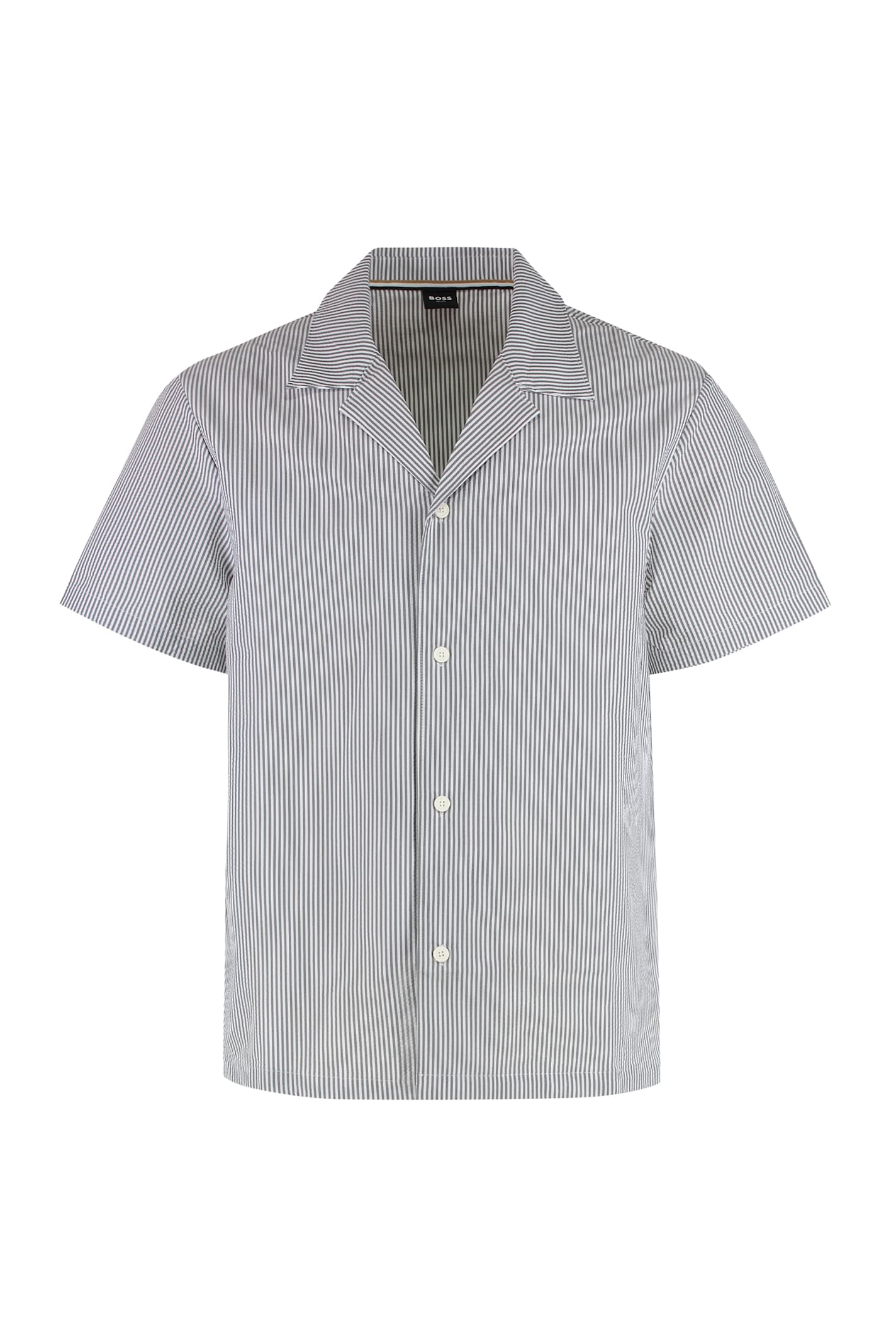 Hugo Boss Boss Technical Fabric Shirt In Gray