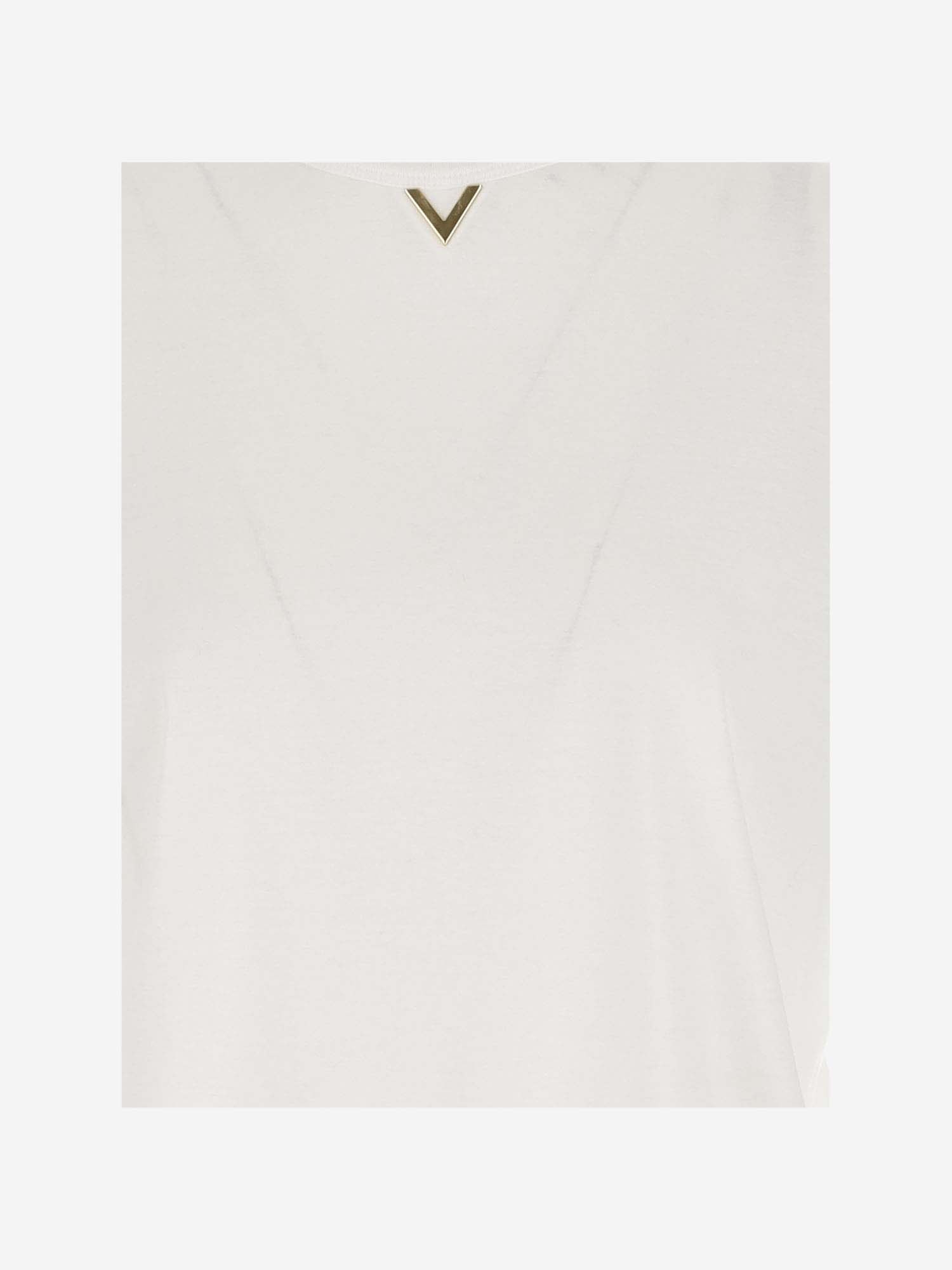 Shop Valentino Cotton T-shirt With Logo In White