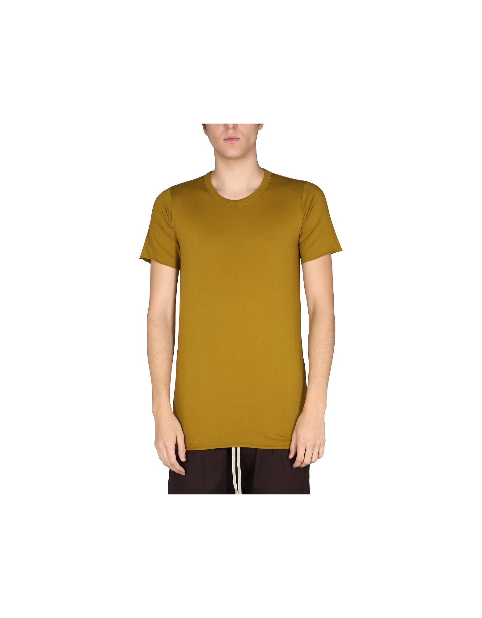 【超お買い得！】 【RICK OWENS】コットンジャージーショート丈プリントTシャツ Tシャツ・カットソー サイズを選択してください:XS