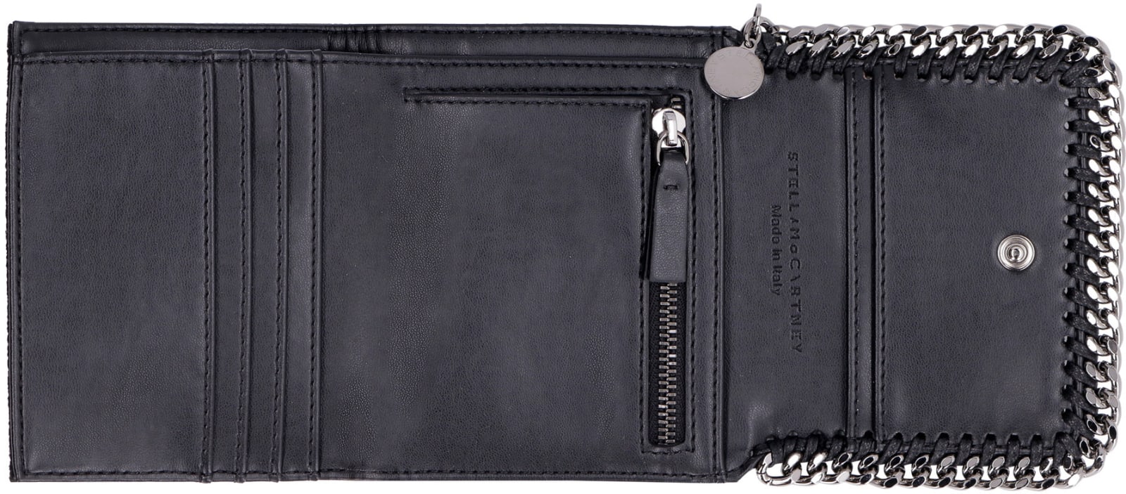 Shop Stella Mccartney Falabella Small Flap Wallet In Black