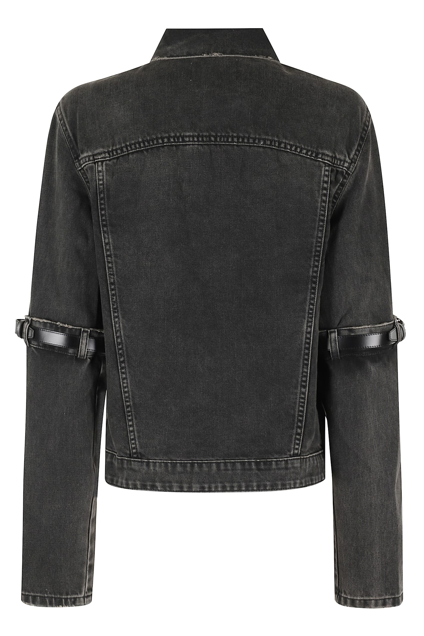 Coperni Oversized Black Denim Jacket With Unique Strap Details
