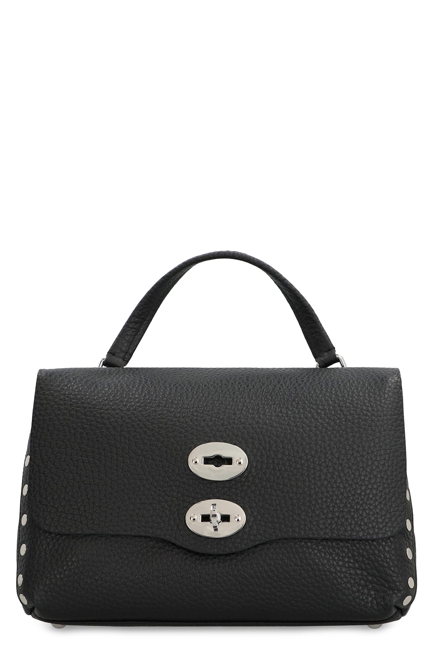 Zanellato Small Leather Handbag With Adjustable Shoulder Strap In Black