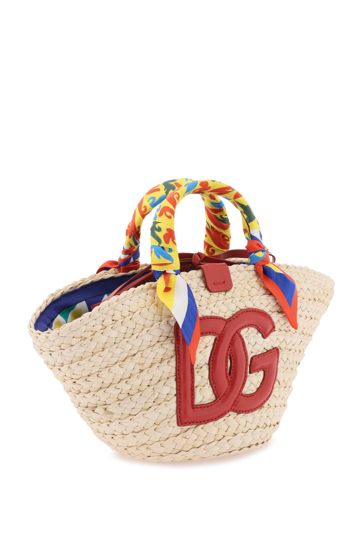 Dolce & Gabbana Kendra Small Carretto Straw Basket Bag In Carretto