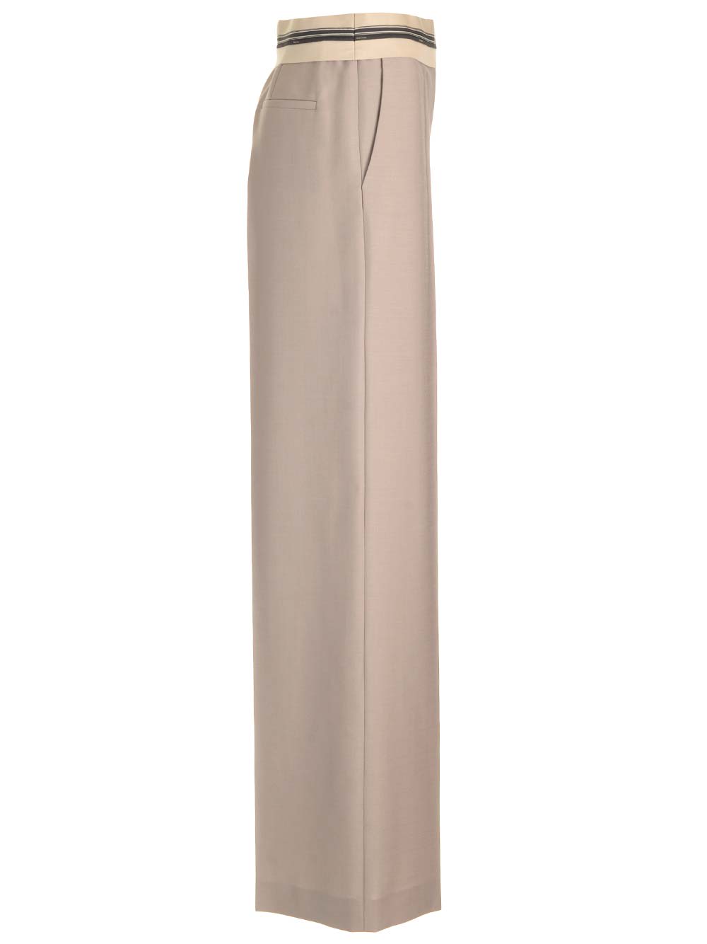 Shop Fendi Palazzo Trousers In Grey