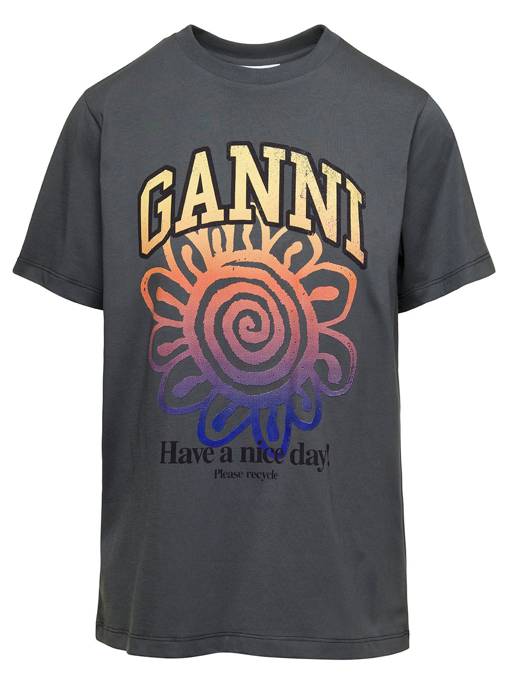 Ganni Basic Jersey Flower Relaxed T-shirt