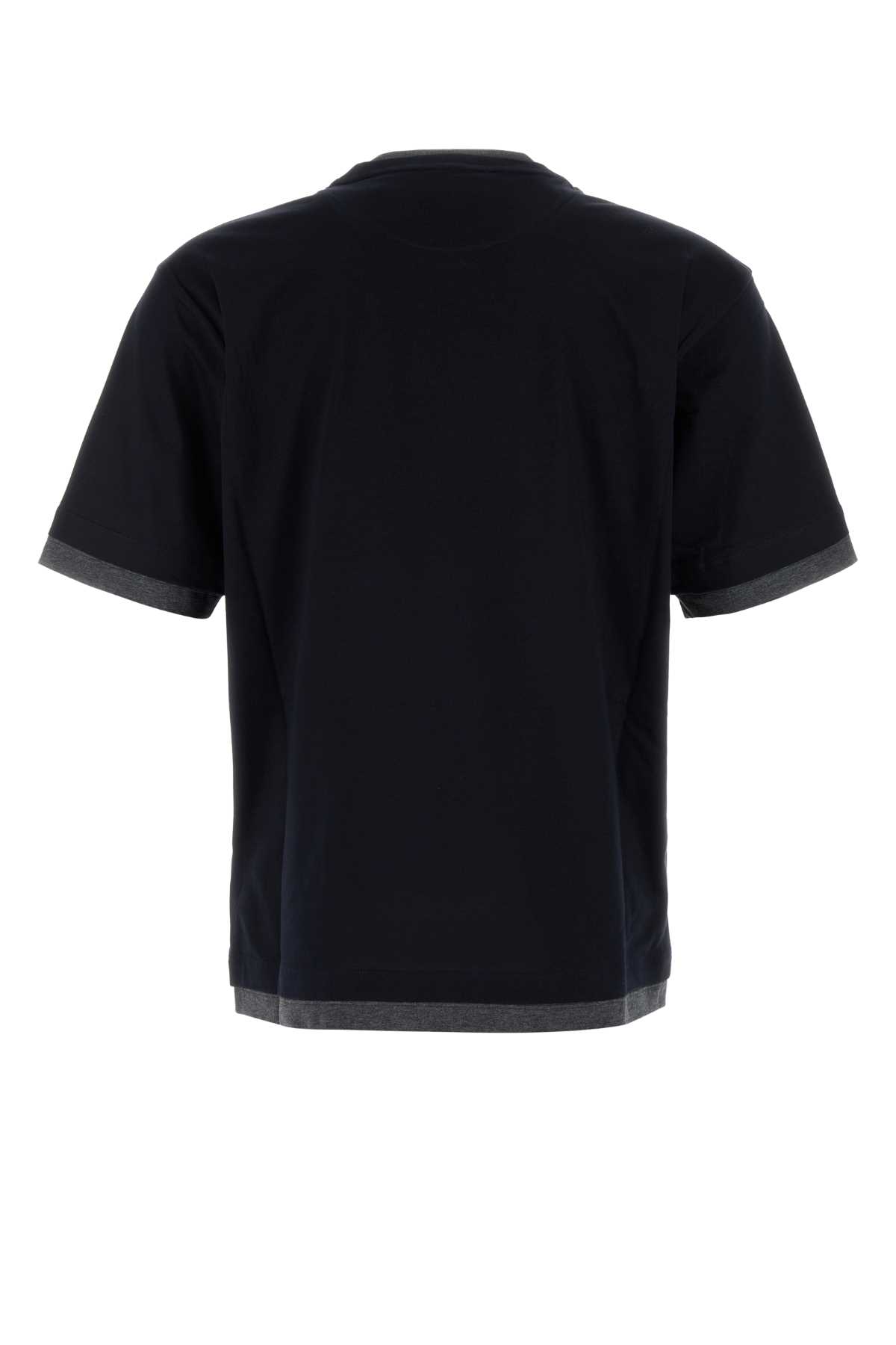 Prada Midnight T-shirt With Short Sleeves In Blue
