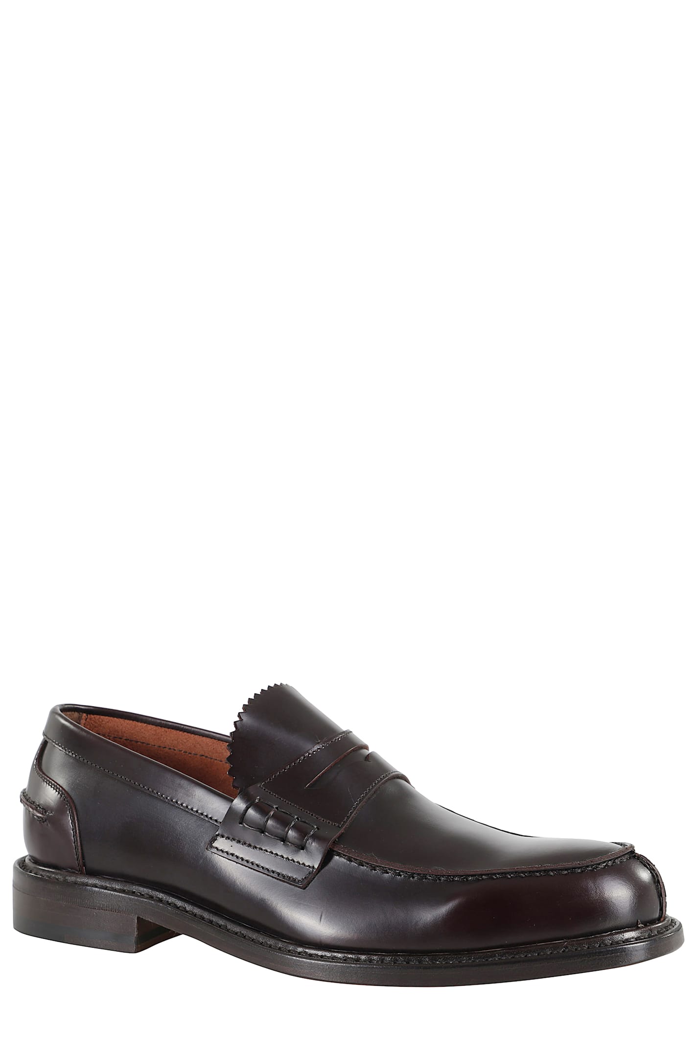 John Spencer Polished Leather Moccasin In Brown