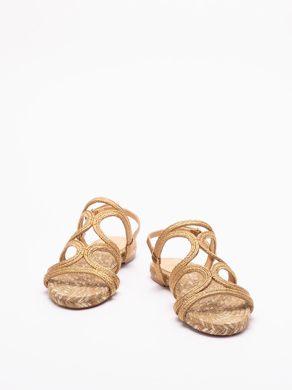 Castaã±er Castaner Pitra 266 Flat Sandals With Handcrafted Weaving In Old Gold