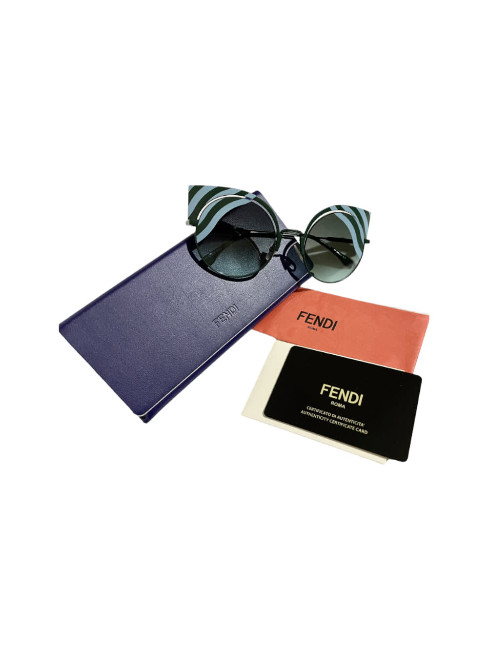 Shop Fendi Ff 0215 - Blue & Light Blue Sunglasses