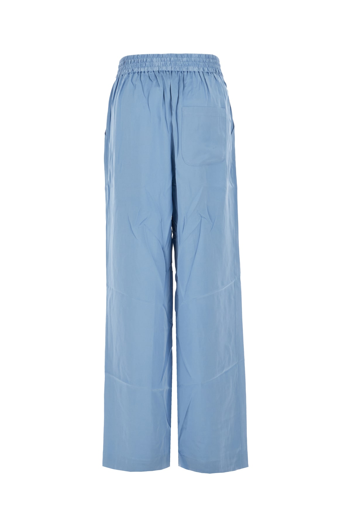 Loulou Studio Trousers With Back Pocket And Elastic Waistband In Blue