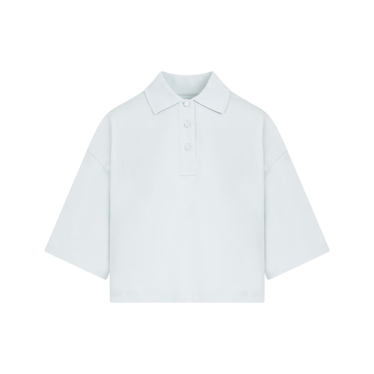 Shop Bottega Veneta Cotton Polo In Light Cyan