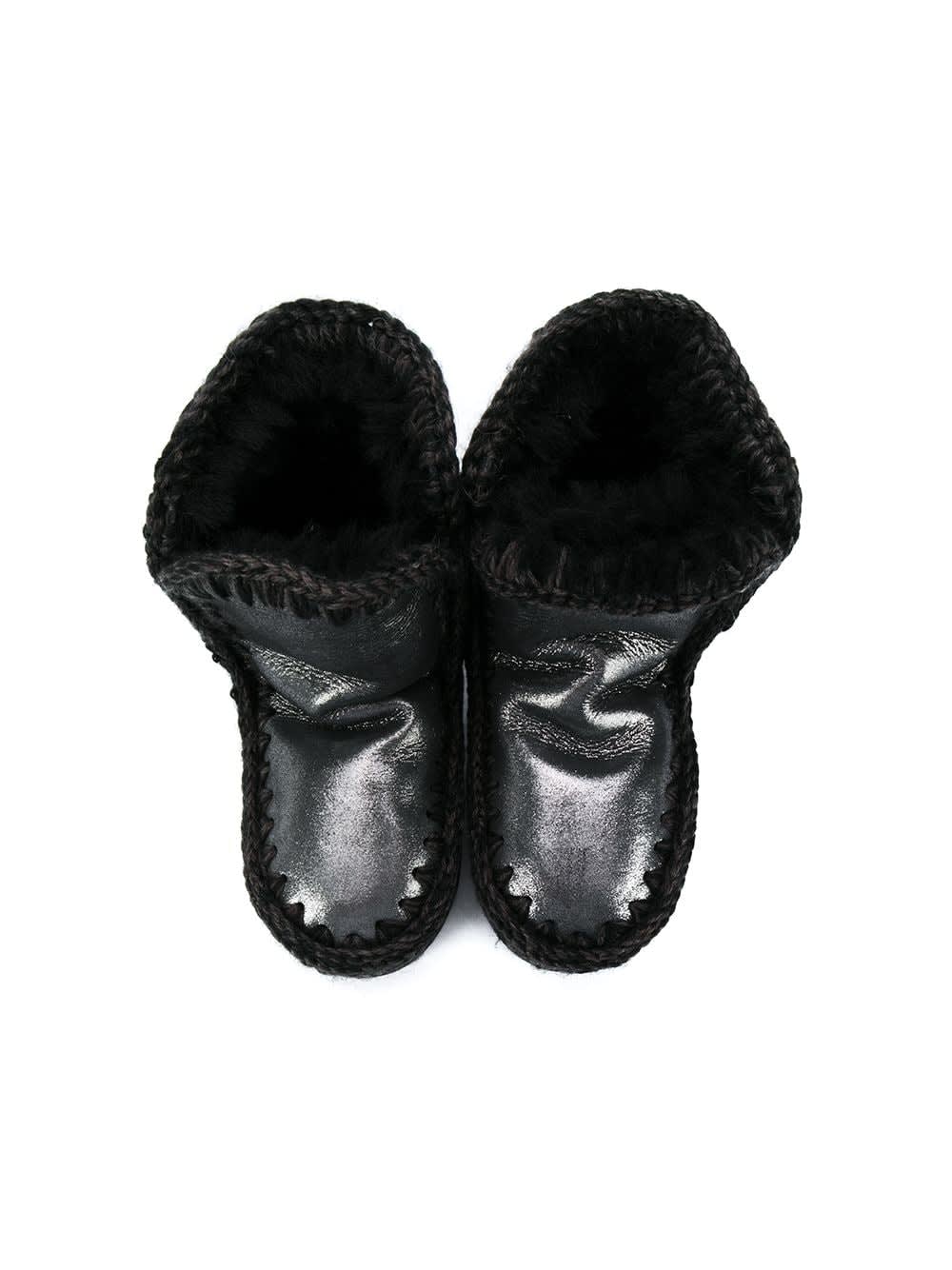 Mou Gray Ankle Boots Girl In Black