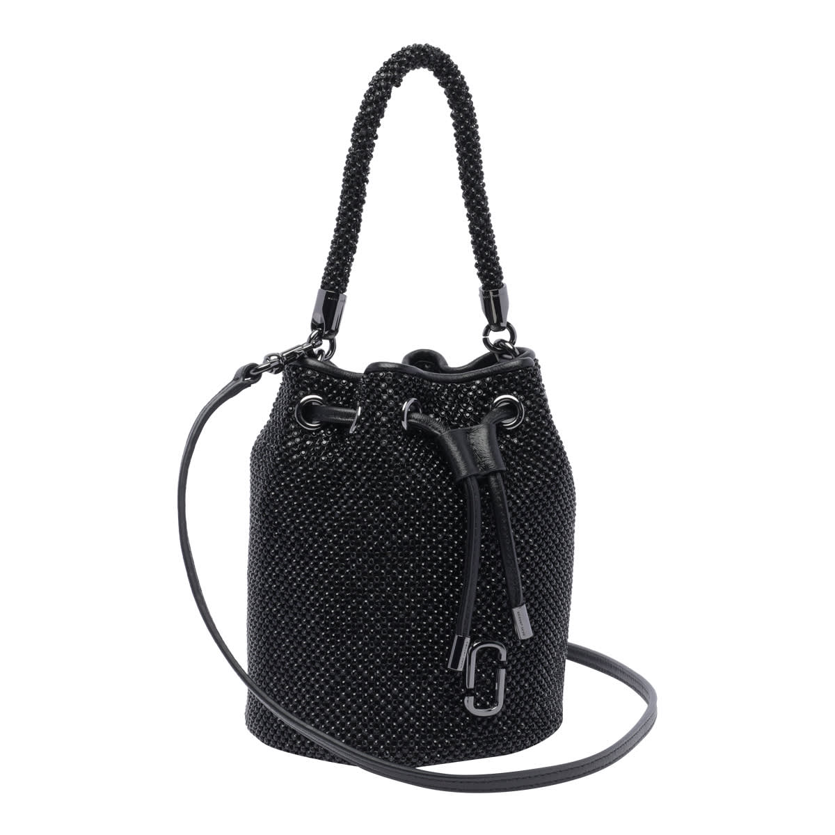 Shop Marc Jacobs The Rhinestone Mini Bucket Bag In Black