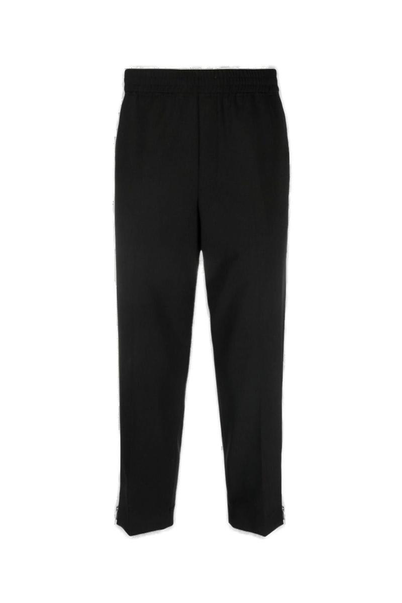 Shop Neil Barrett Mid-rise Tapered Trousers In Nero