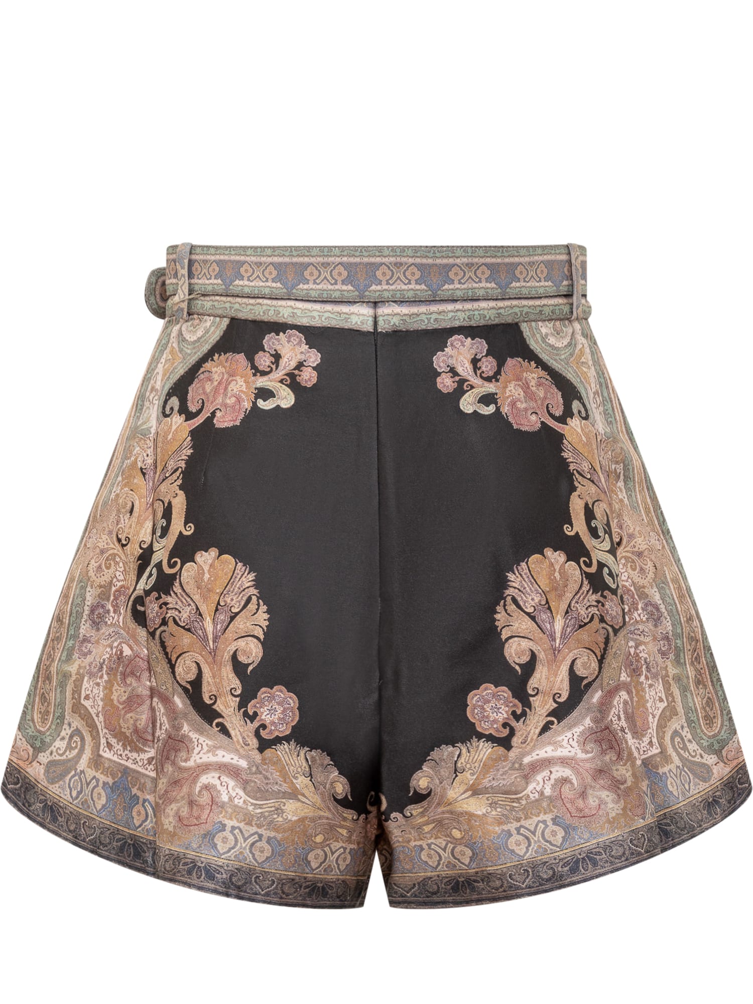 Shop Zimmermann Shorts In Black Paisley