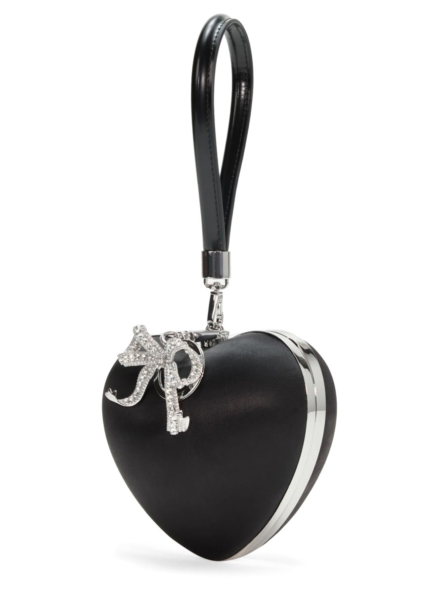 Shop Self-portrait Heart Pochette In Black