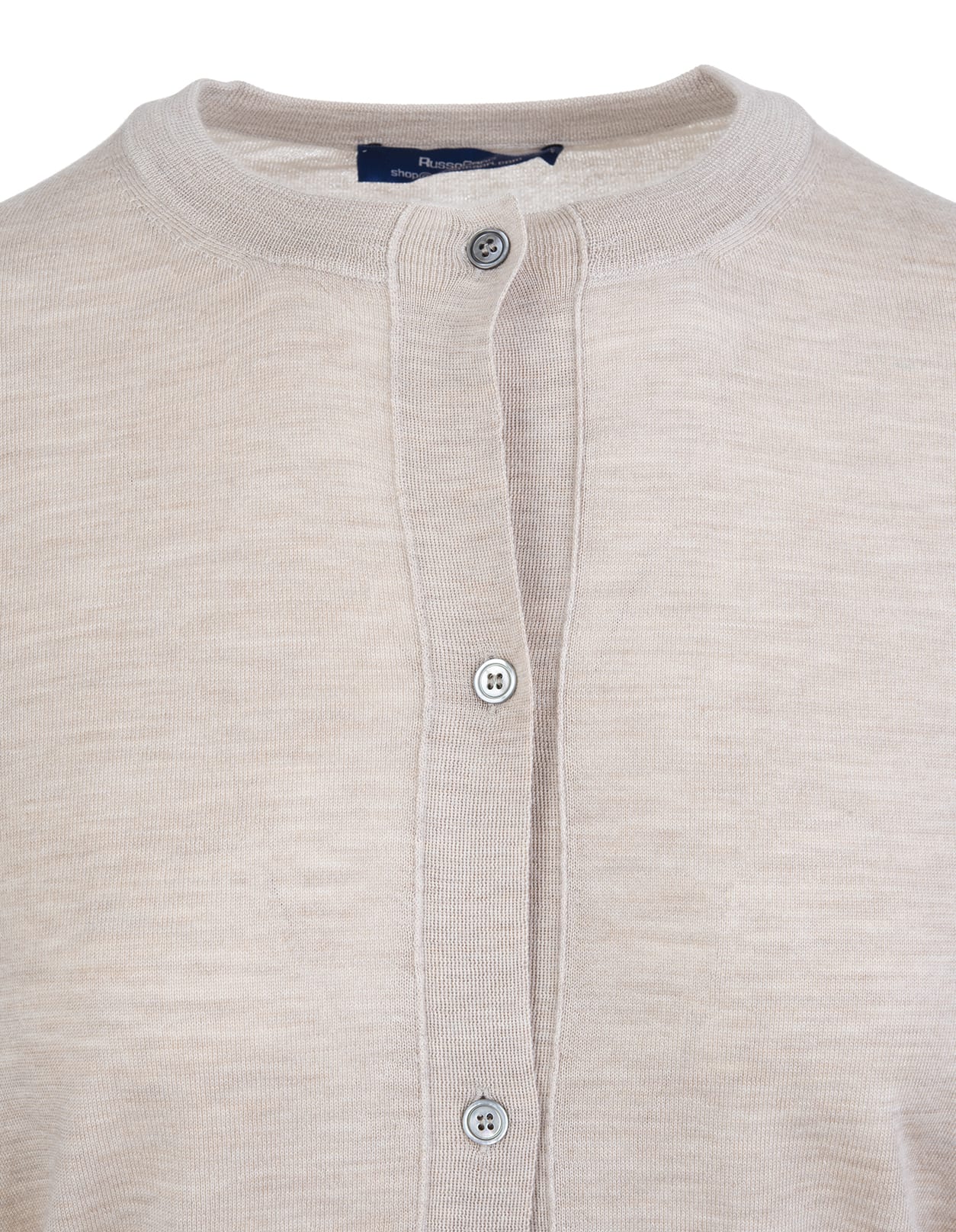 FEDELI FEDELI LIGHT GRAY CARDIGAN WITH ROUND