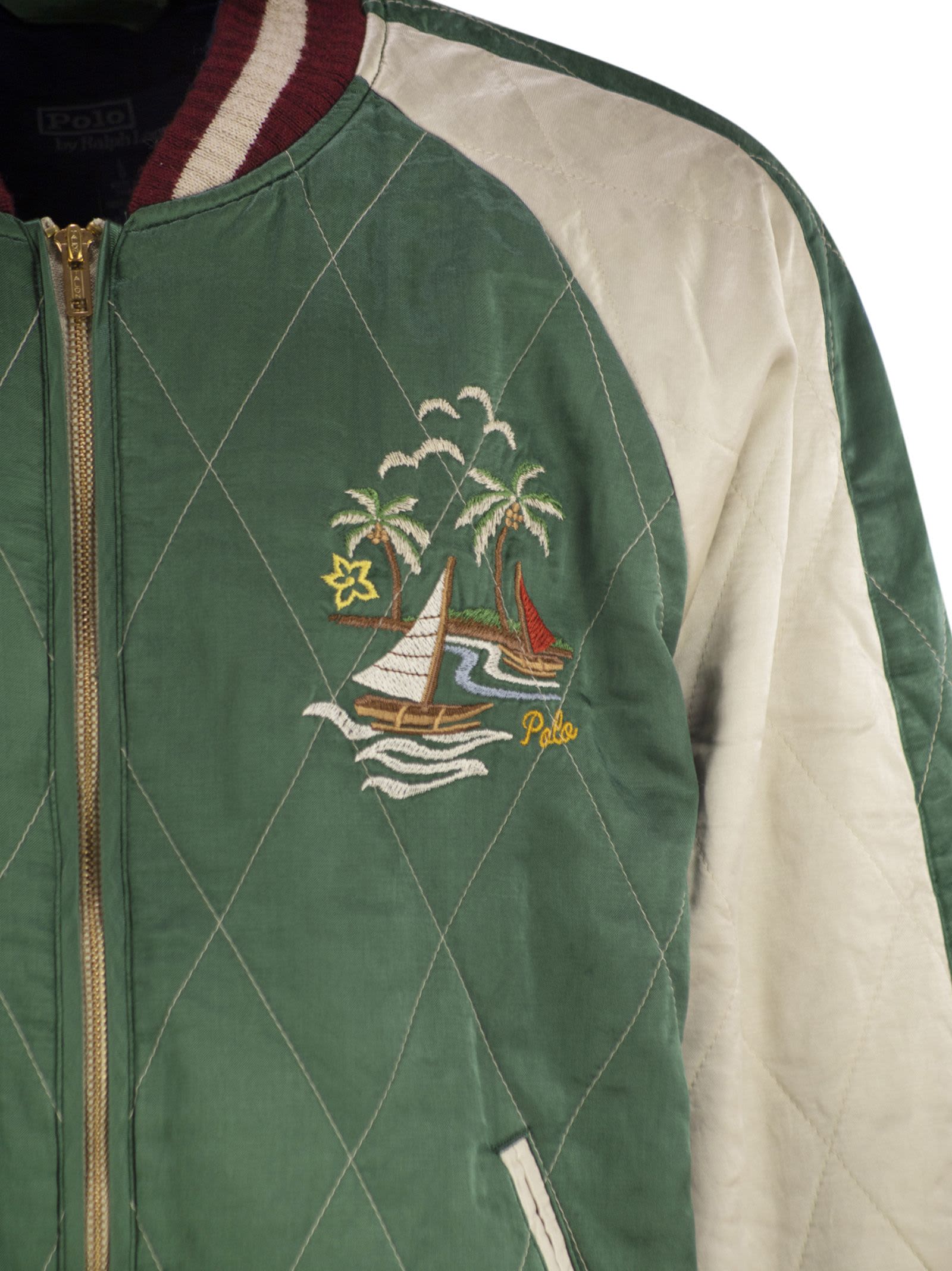 Polo Ralph Lauren Embroidered Quilted Bomber Jacket