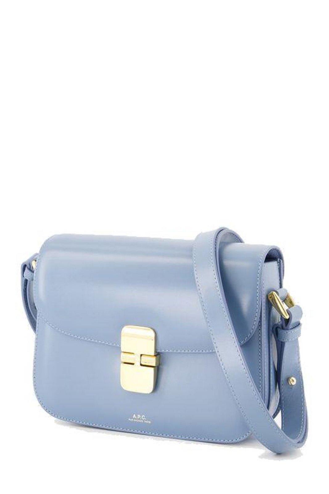 Apc Grace Logo Printed Small Shoulder Bag In Azure