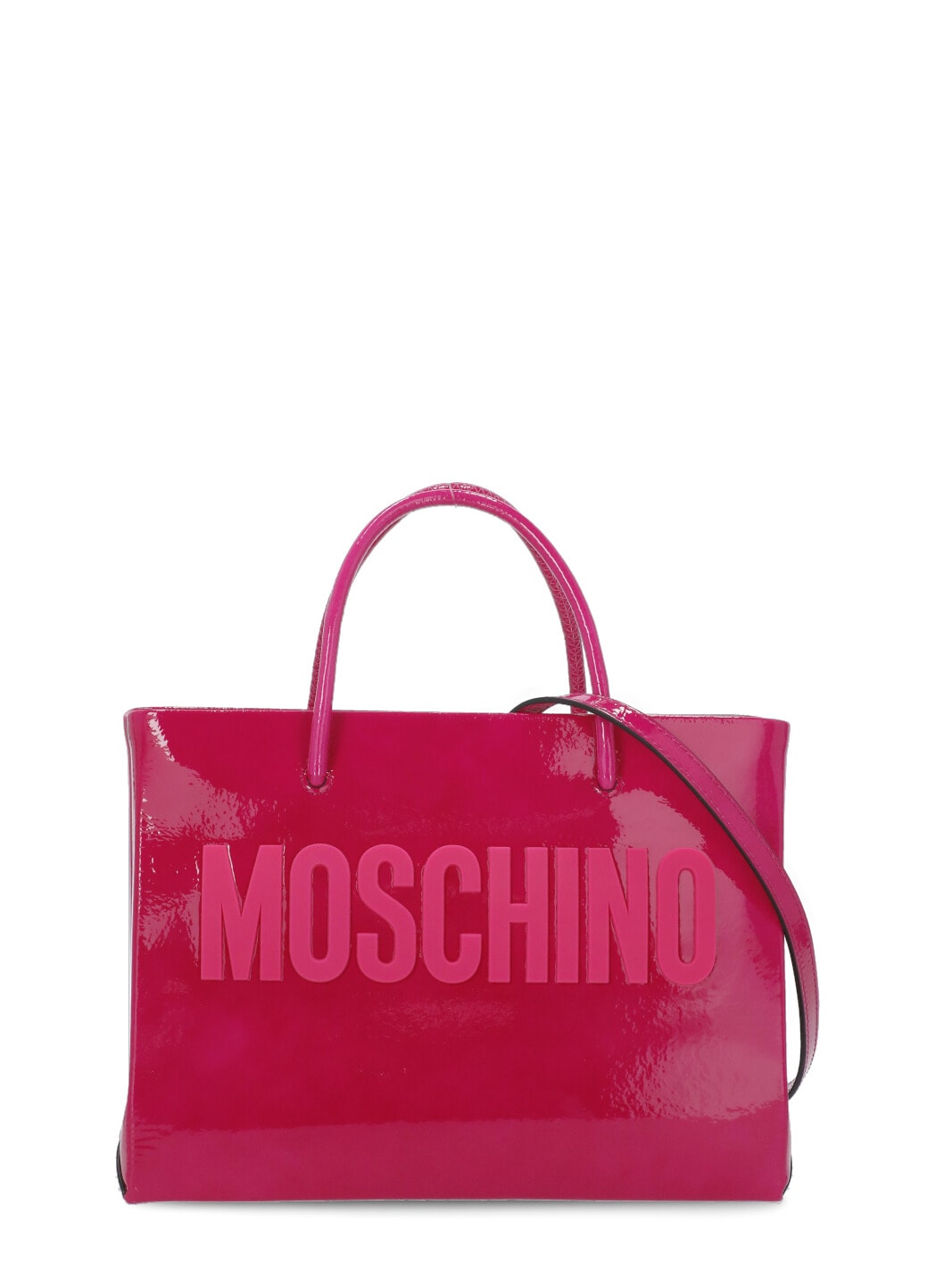 Moschino Polished Leather Shoulder Bag