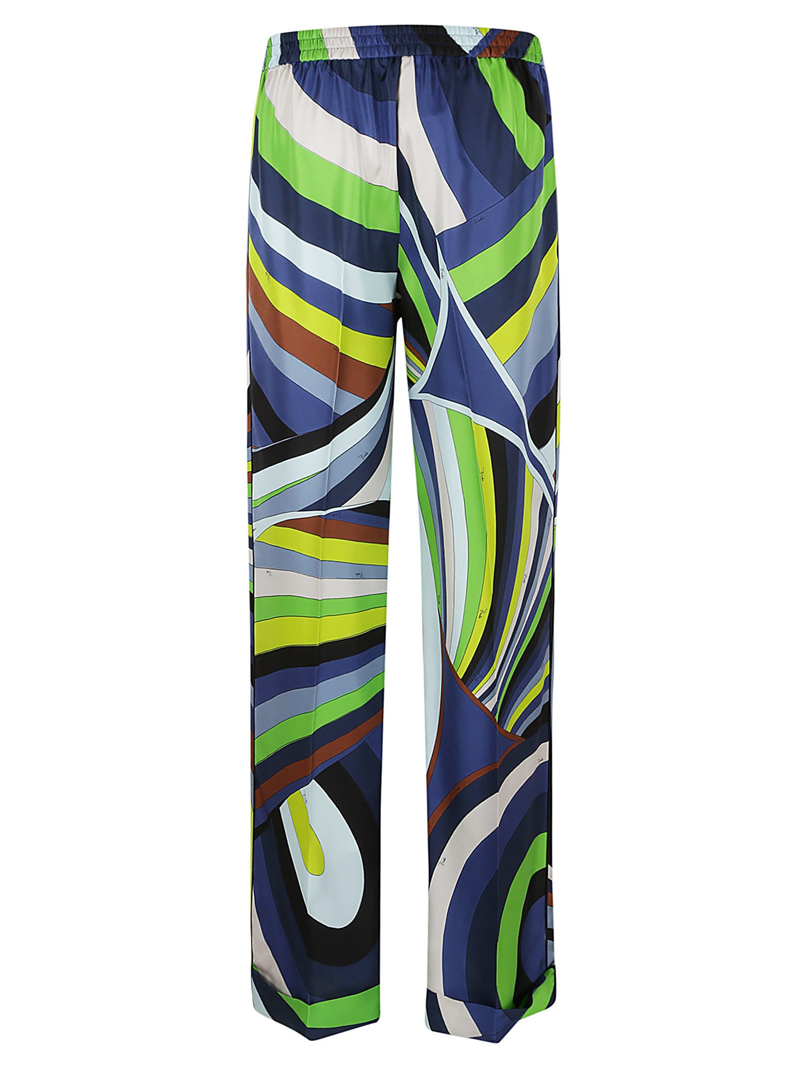 Shop Pucci Trousers - Silk Twill In Multicolour