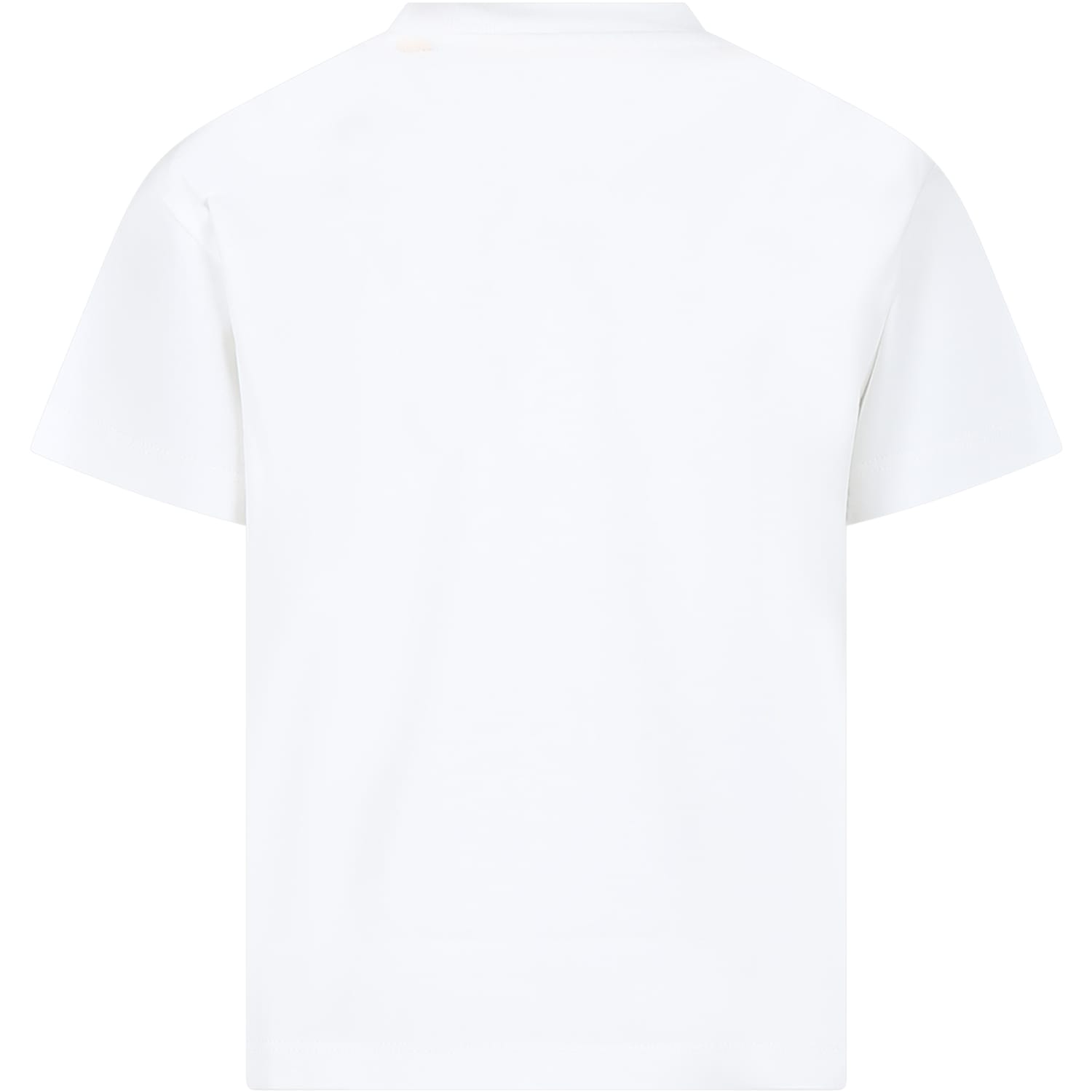 Shop Off-white White T-shirt For Girl With Logo In White Fuch