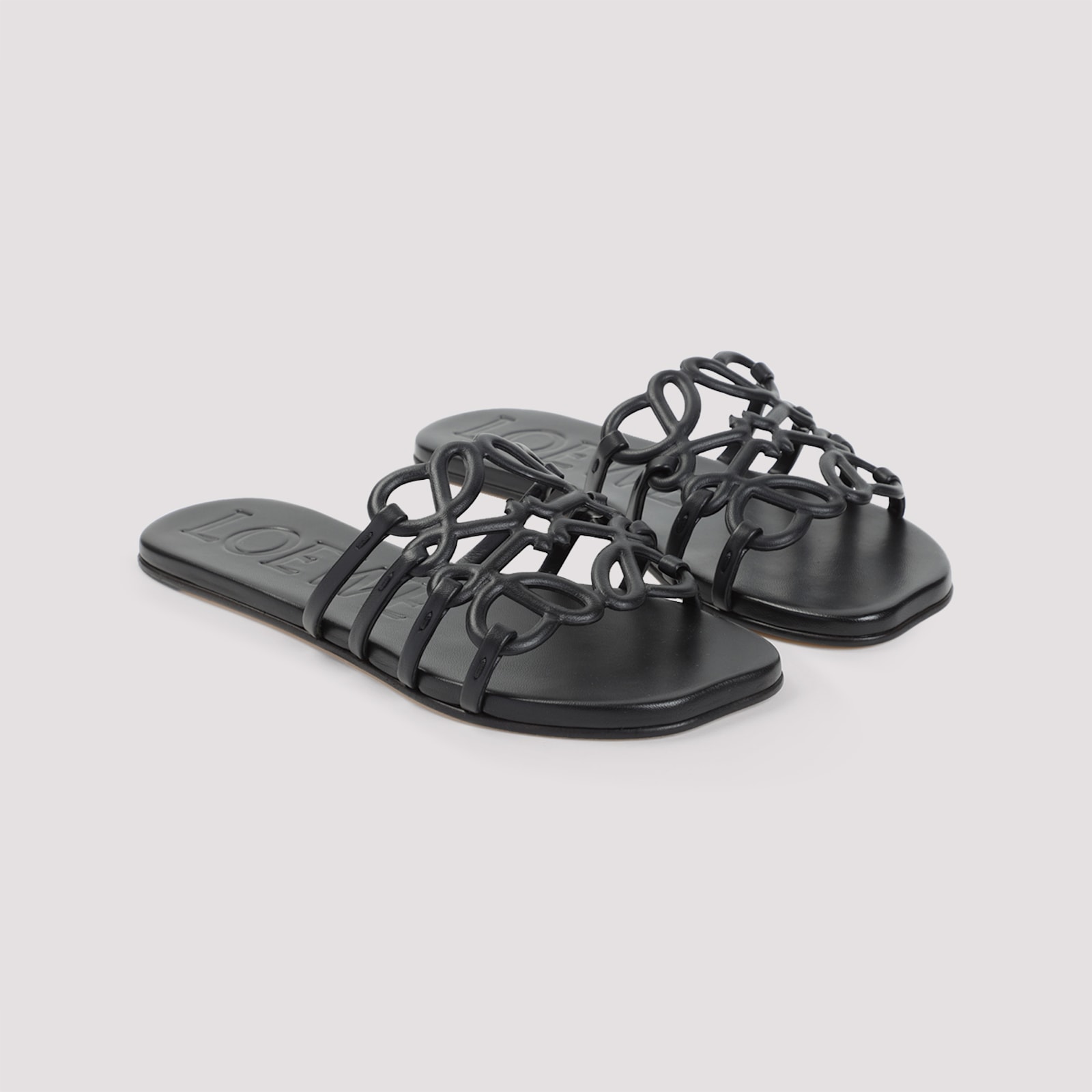 Loewe Petal Anagram Slide In Soft Calfskin