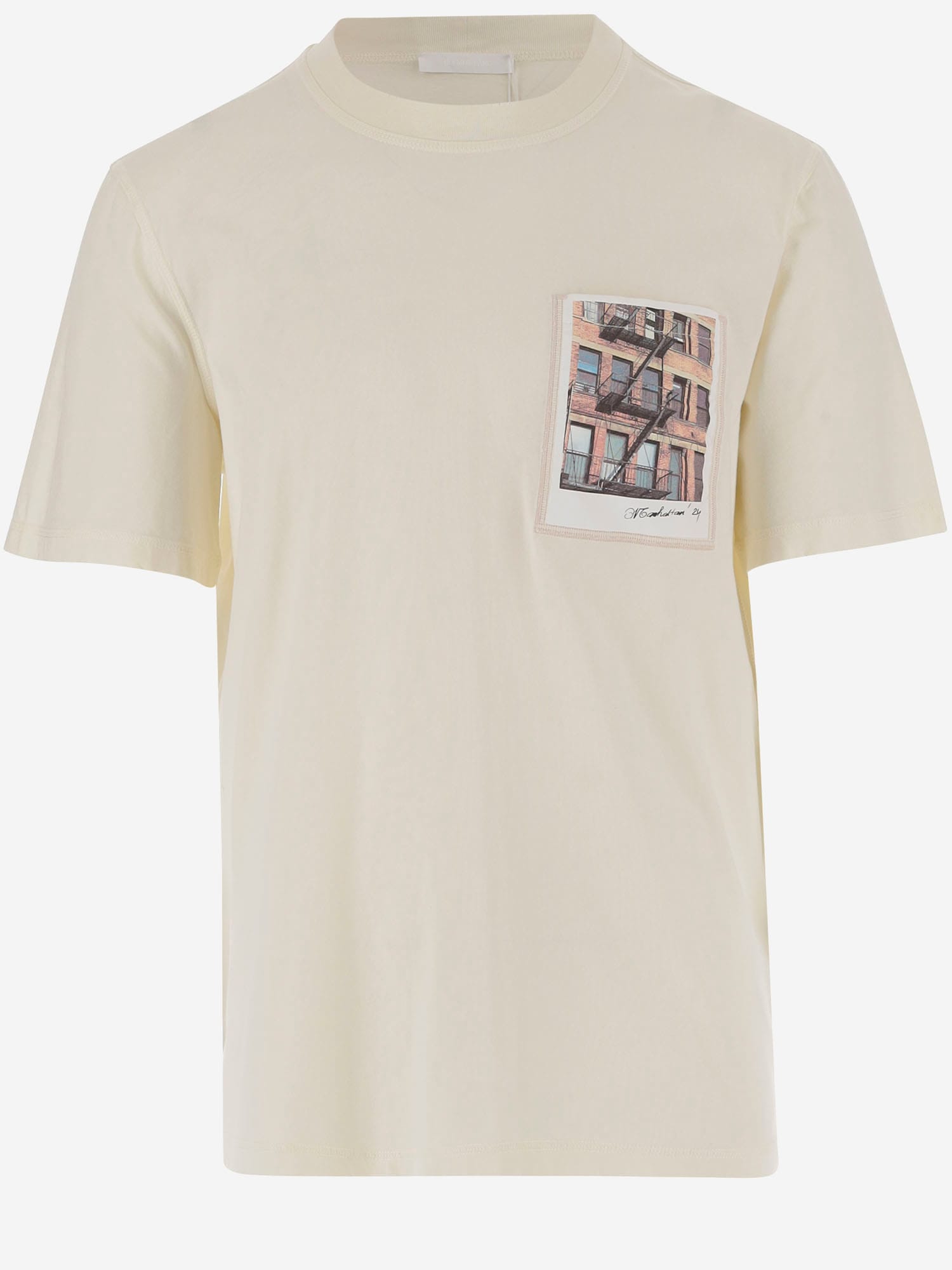 Cotton Postcard T-shirt With Print