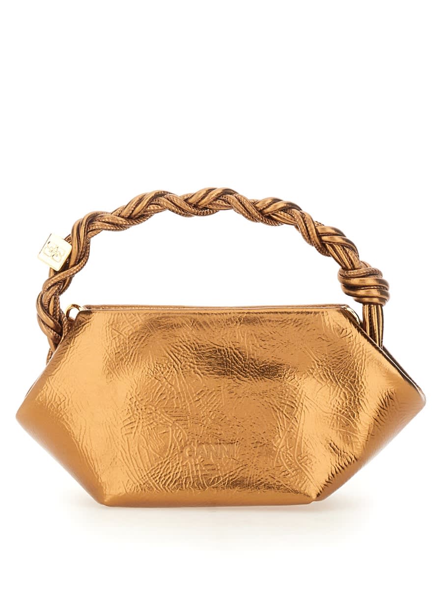 Shop Ganni Shoulder Bag In Gold