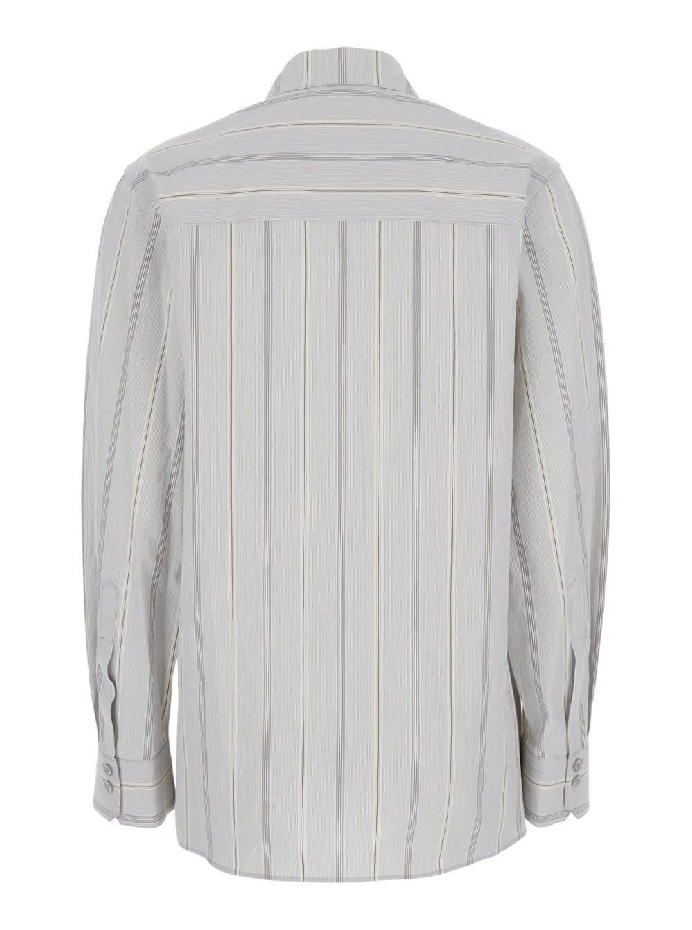 Low Classic Stripe Shirt With Button-down Front In Blu