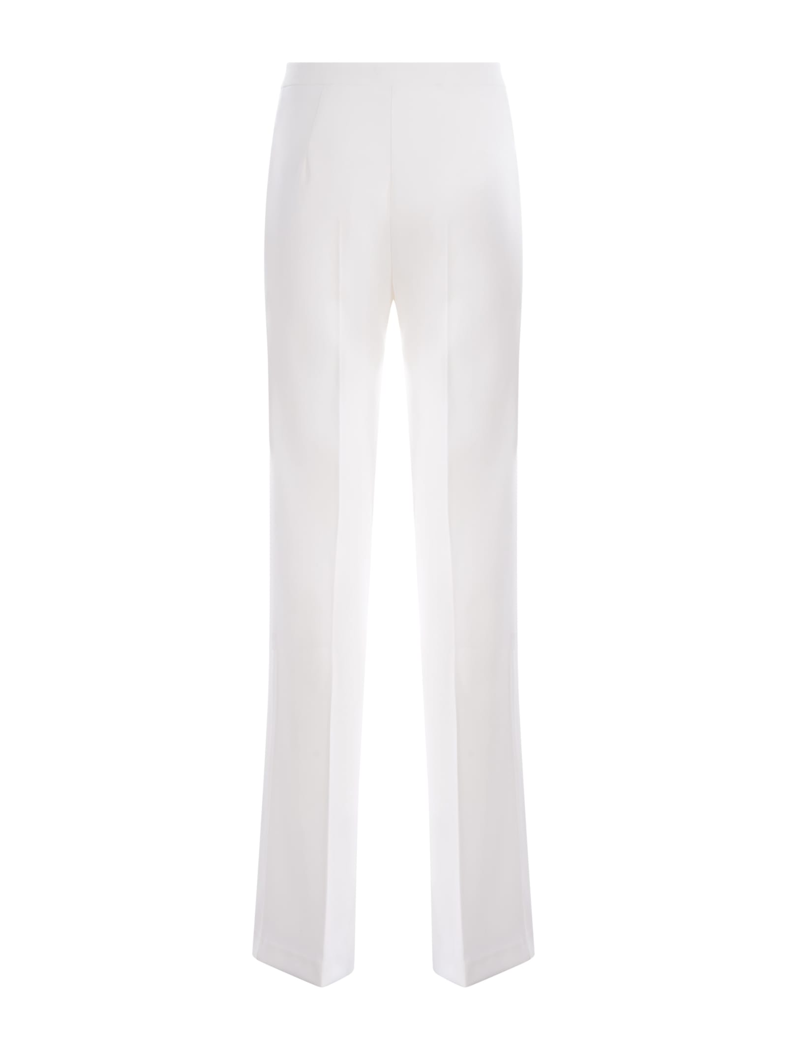 Shop Pinko Trousers  Hulka In Stretch Crêpe In Bianco