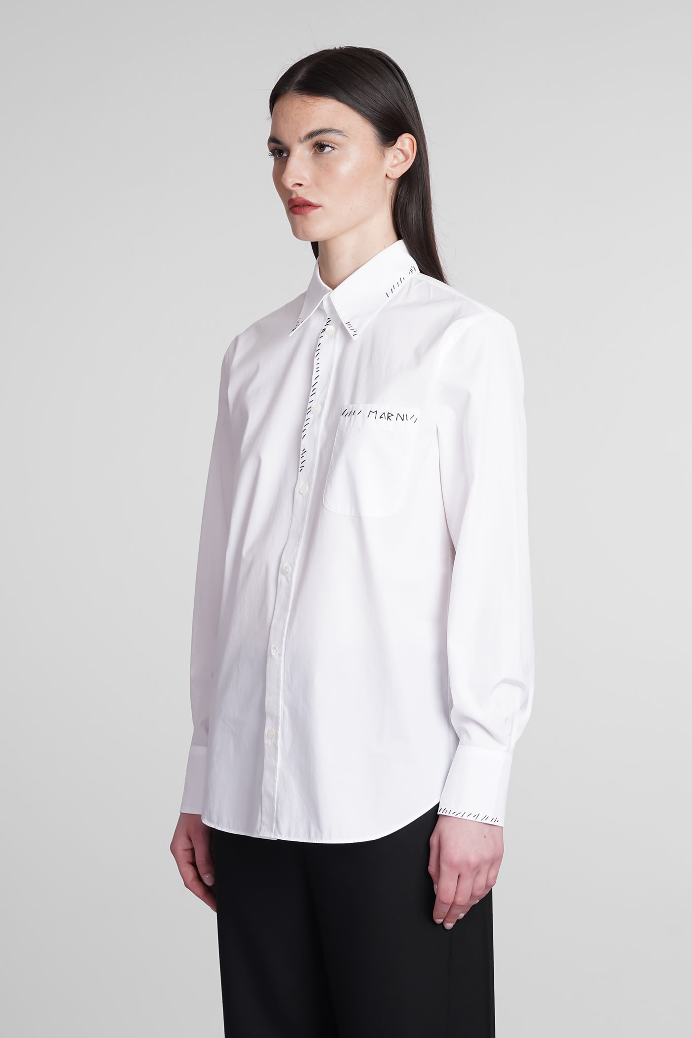 Shop Marni Shirt In White Cotton