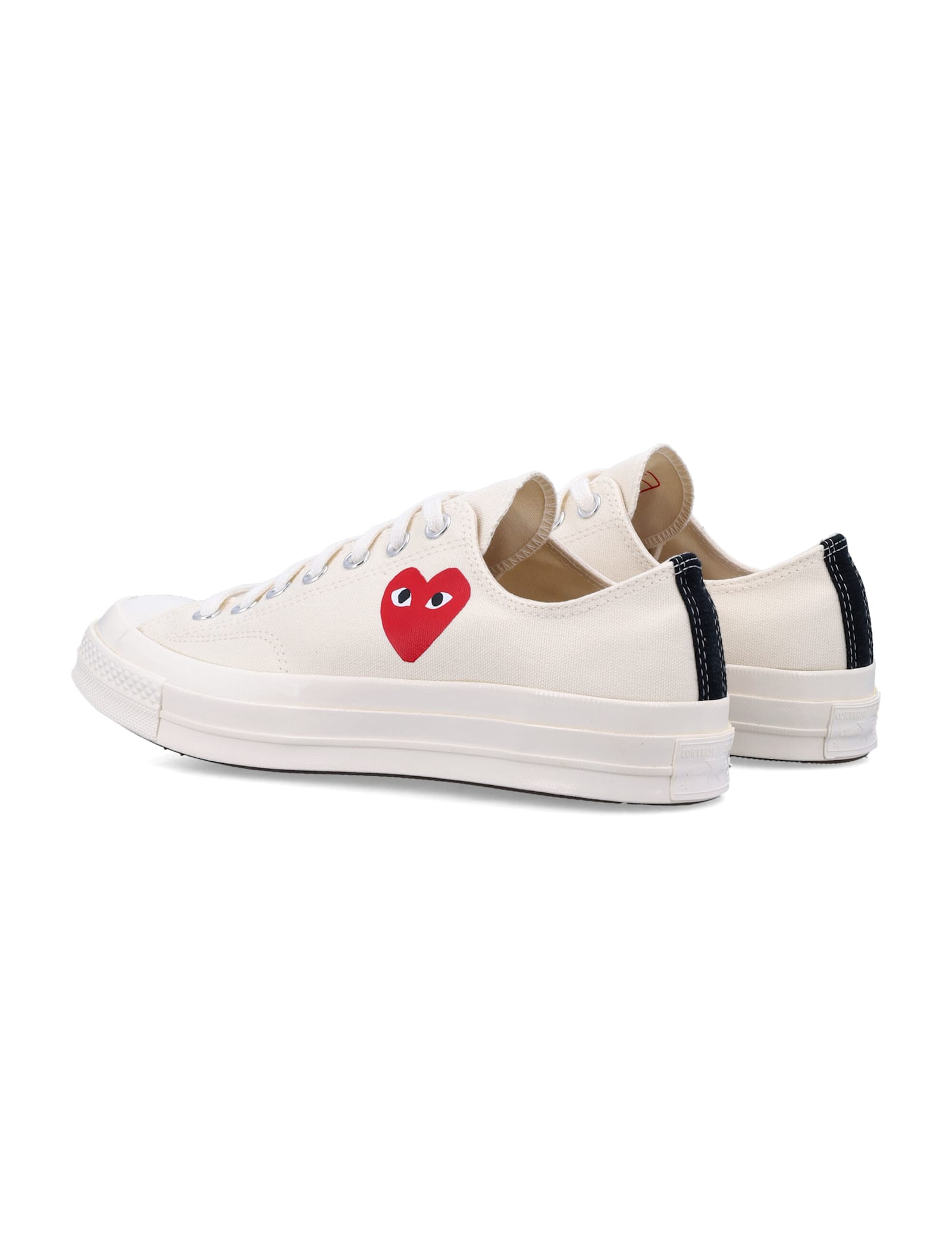 Comme Des Garçons Small Heart Low Top In White